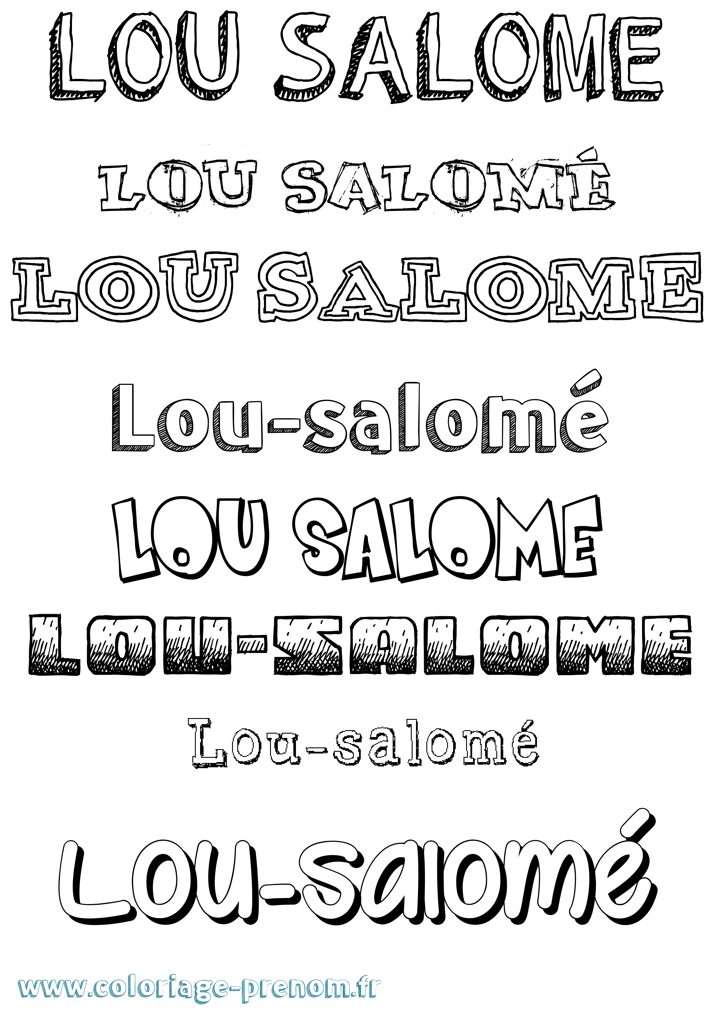 Coloriage Lou-Salomé Dessiné Coloriage prénom Lou-Salomé Dessiné