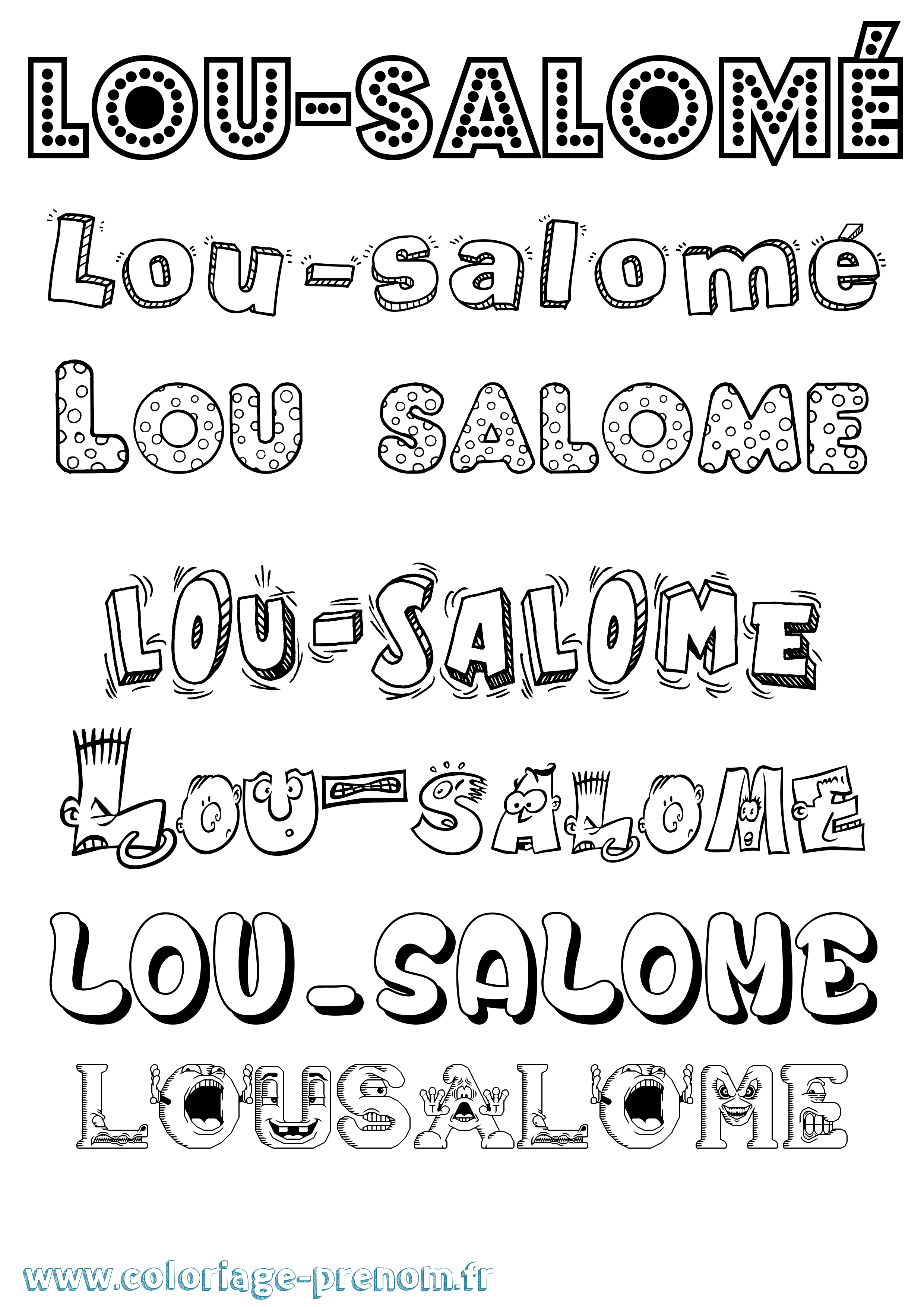 Coloriage Lou-Salomé Fun Coloriage prénom Lou-Salomé Fun