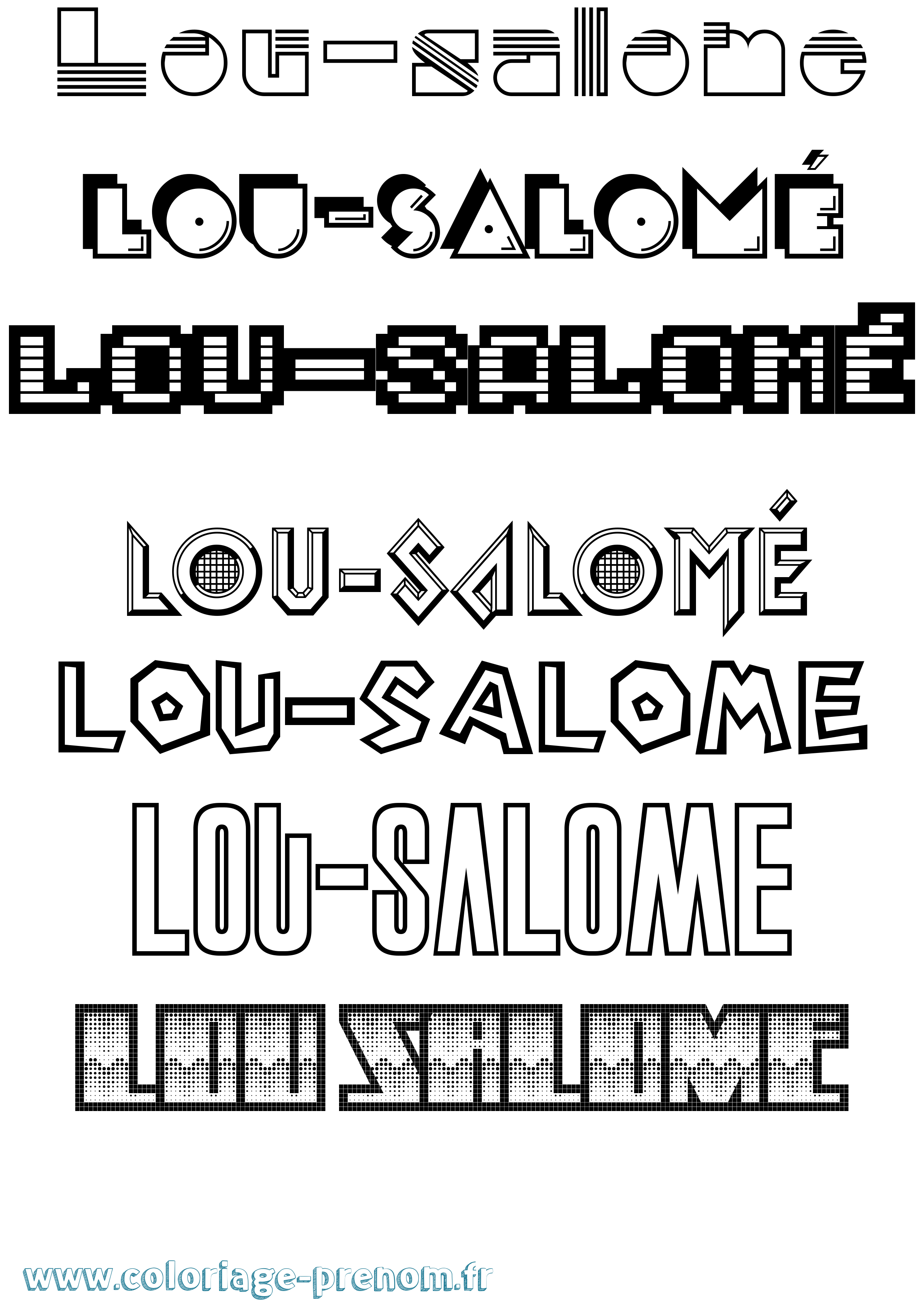 Coloriage Lou-Salomé Jeux Vidéos Coloriage prénom Lou-Salomé Jeux Vidéos
