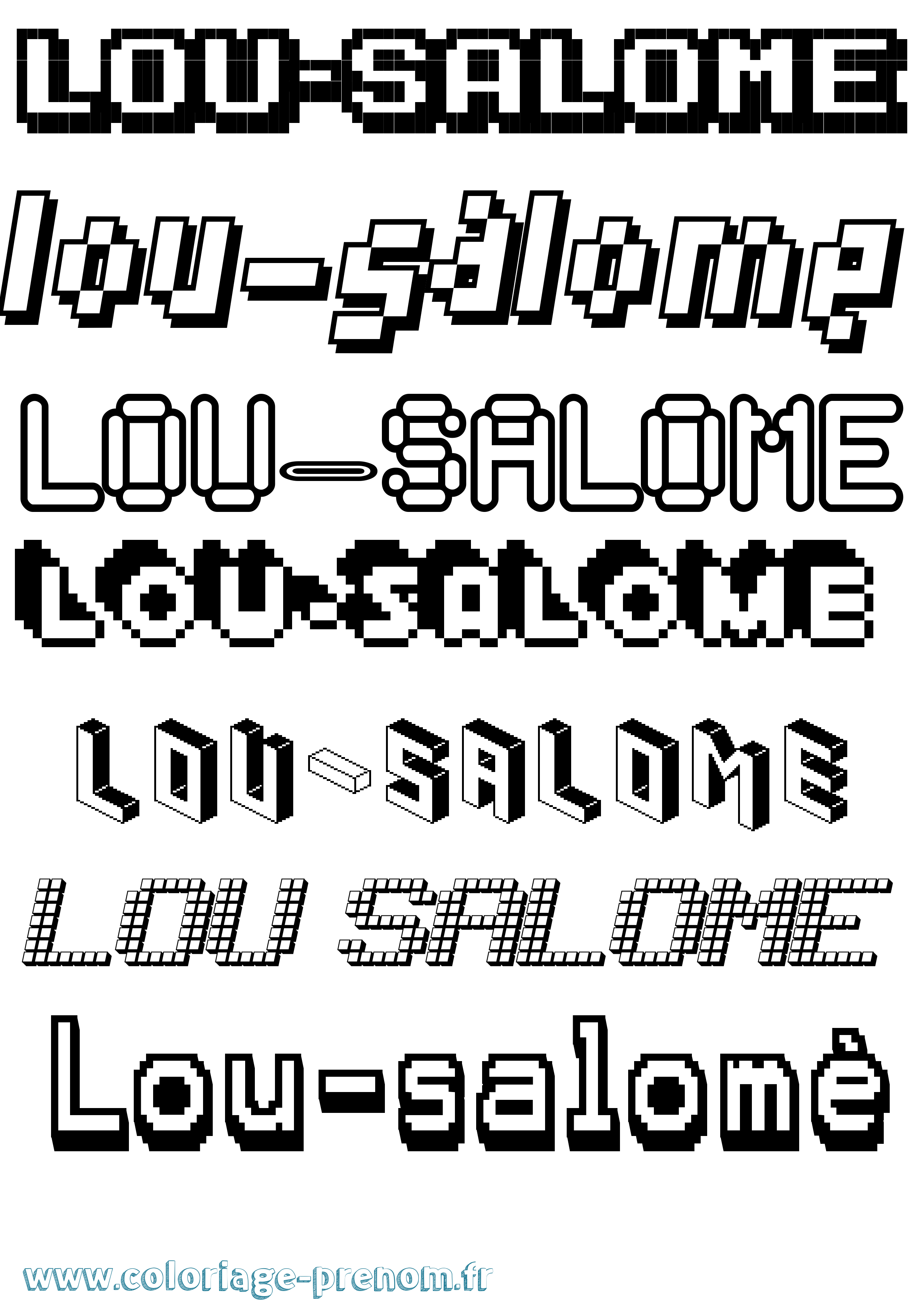 Coloriage Lou-Salomé Pixel Coloriage prénom Lou-Salomé Pixel
