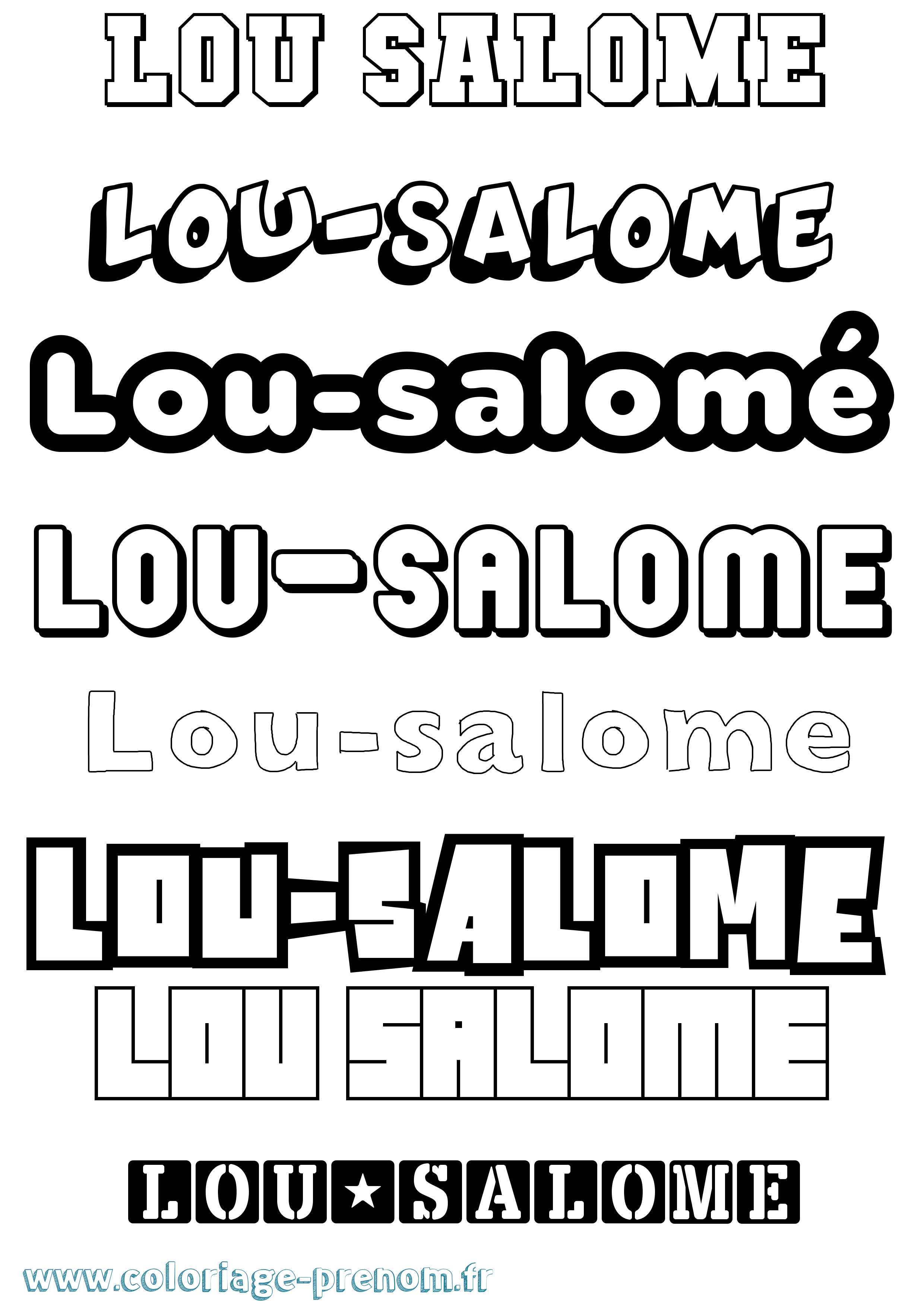 Coloriage Lou-Salomé Simple Coloriage prénom Lou-Salomé Simple