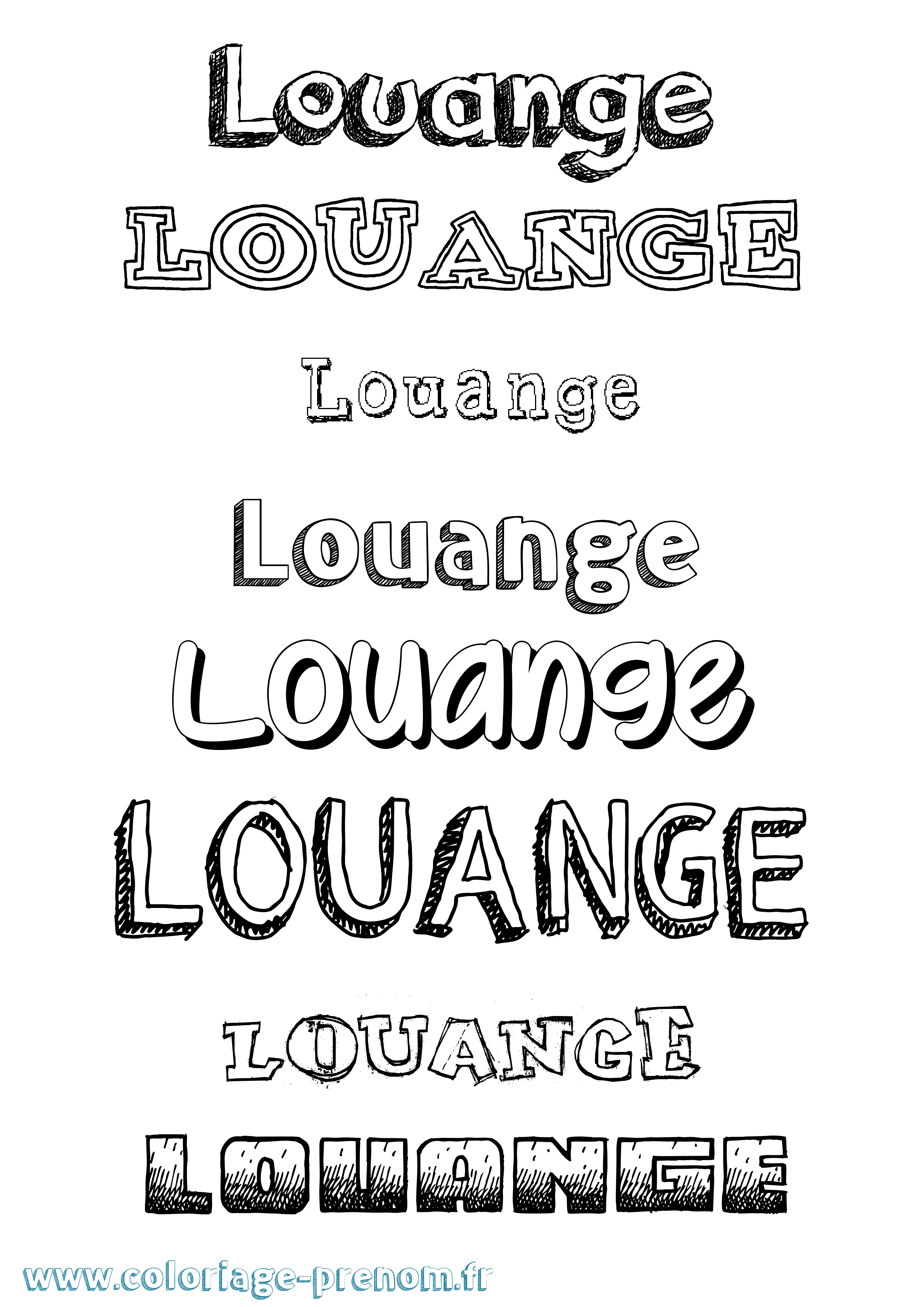 Coloriage Louange Dessiné Coloriage prénom Louange Dessiné