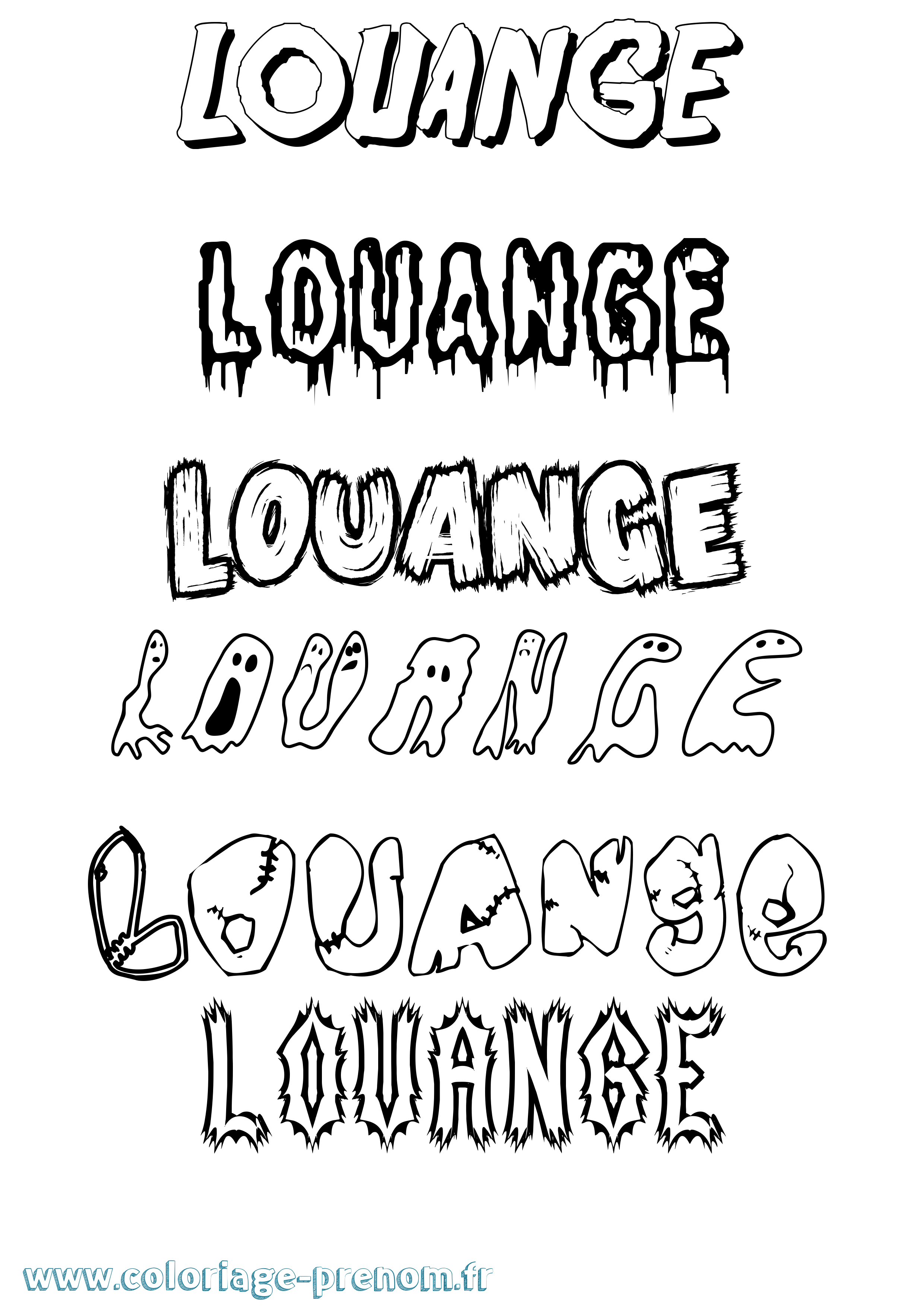 Coloriage Louange Frisson Coloriage prénom Louange Frisson