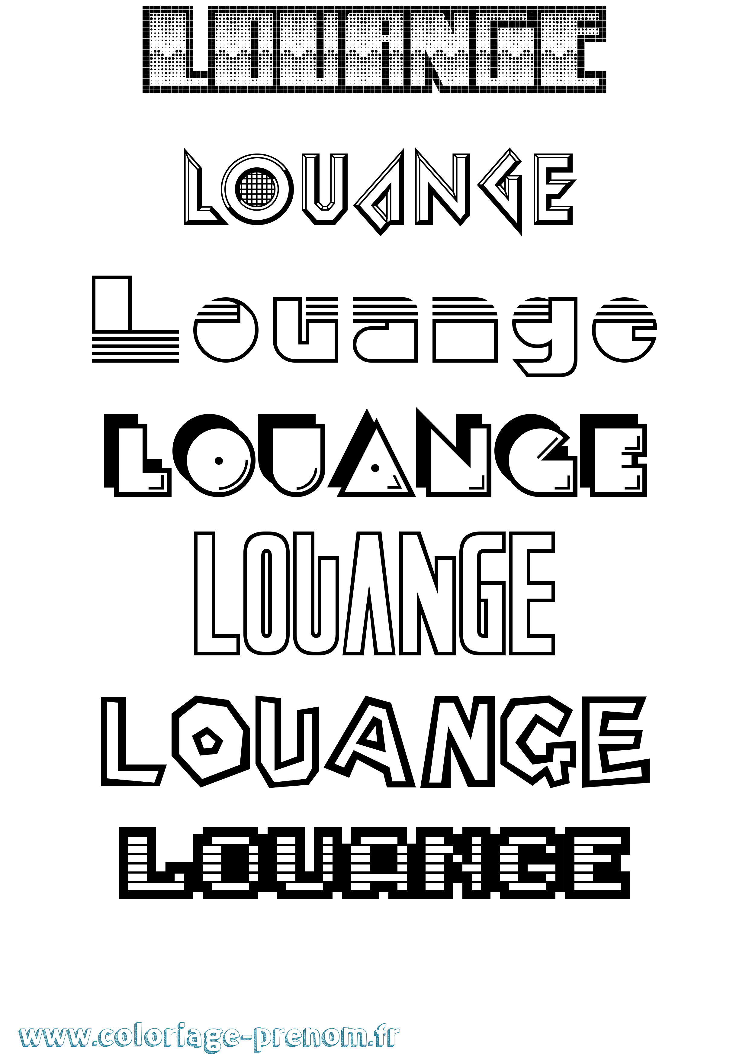Coloriage Louange Jeux Vidéos Coloriage prénom Louange Jeux Vidéos