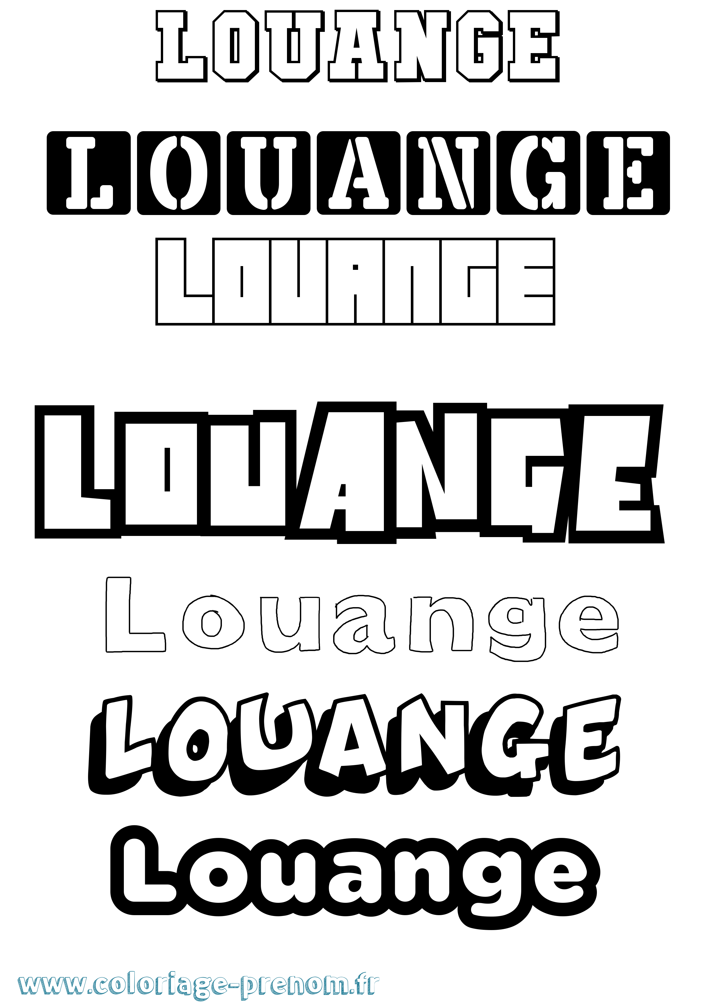 Coloriage Louange Simple Coloriage prénom Louange Simple