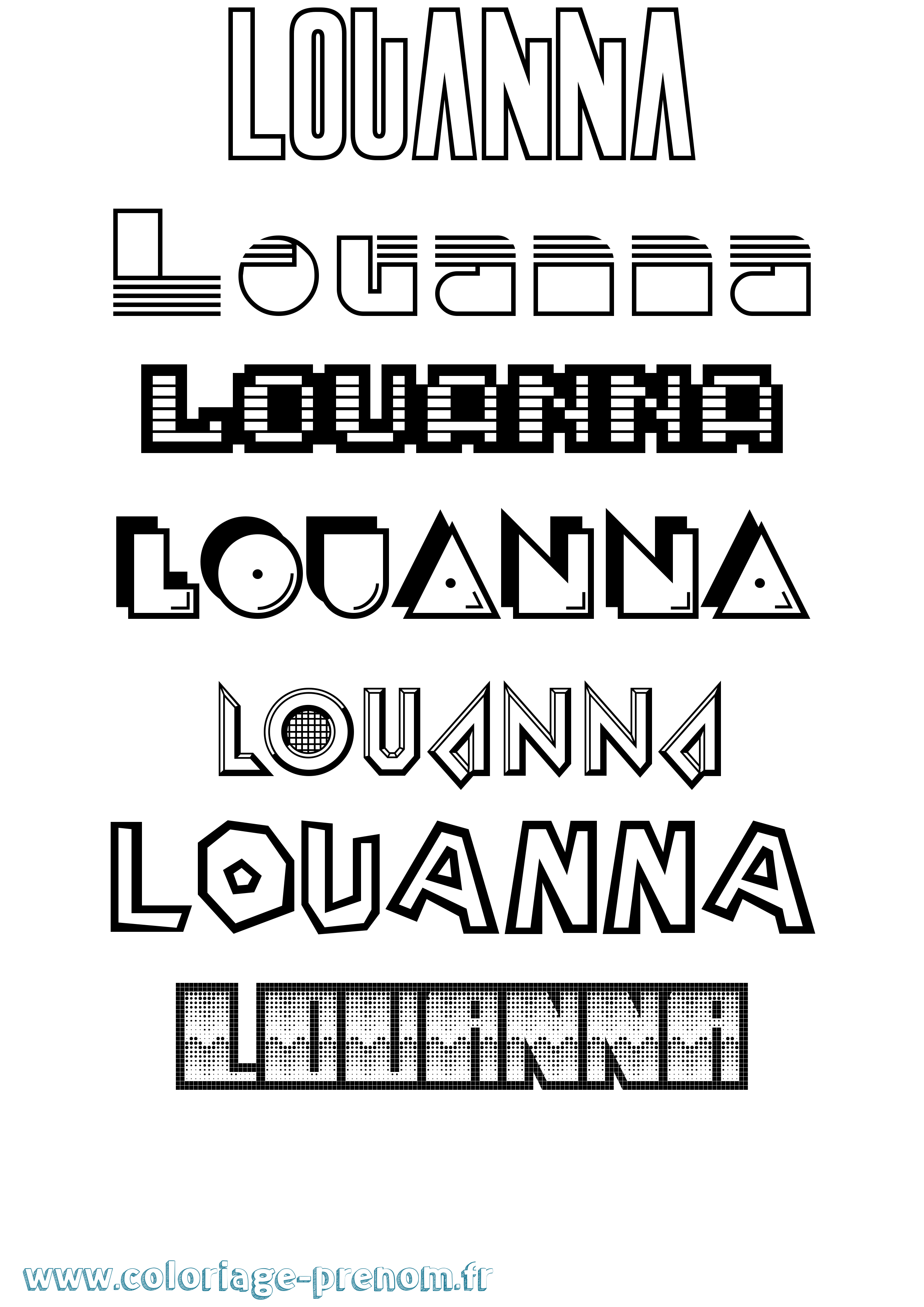Coloriage Louanna Jeux Vidéos Coloriage prénom Louanna Jeux Vidéos