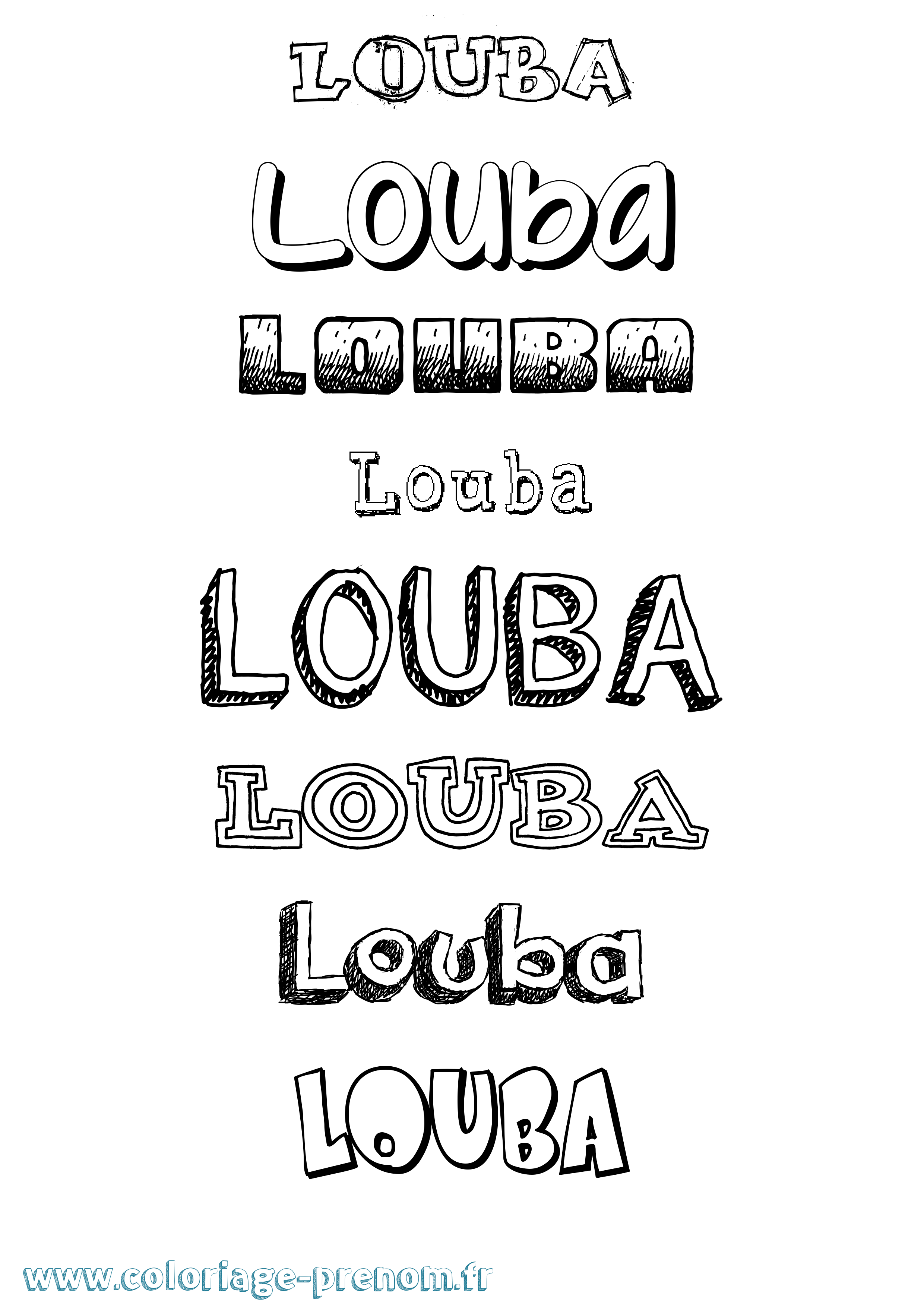 Coloriage Louba Dessiné Coloriage prénom Louba Dessiné