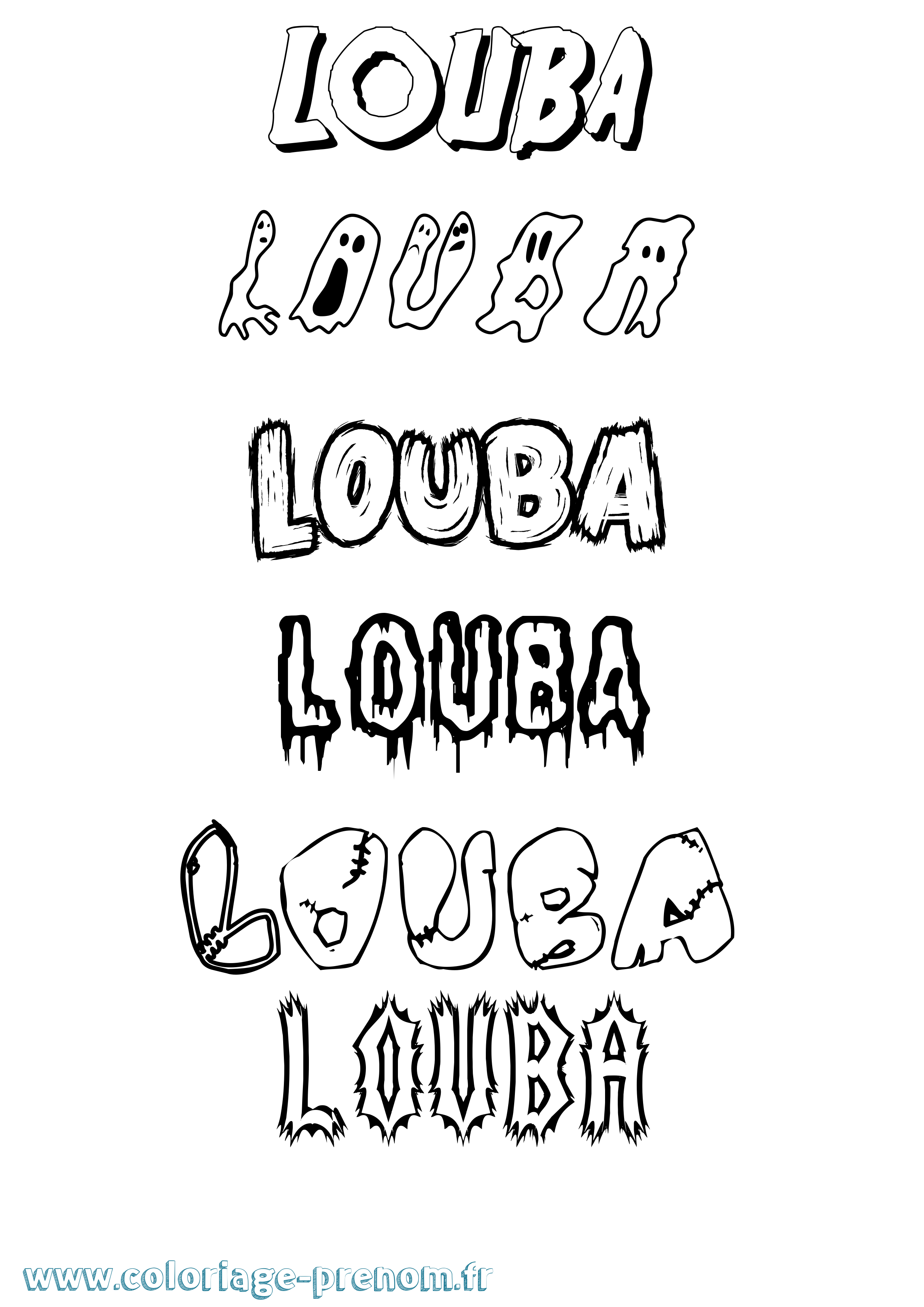 Coloriage Louba Frisson Coloriage prénom Louba Frisson