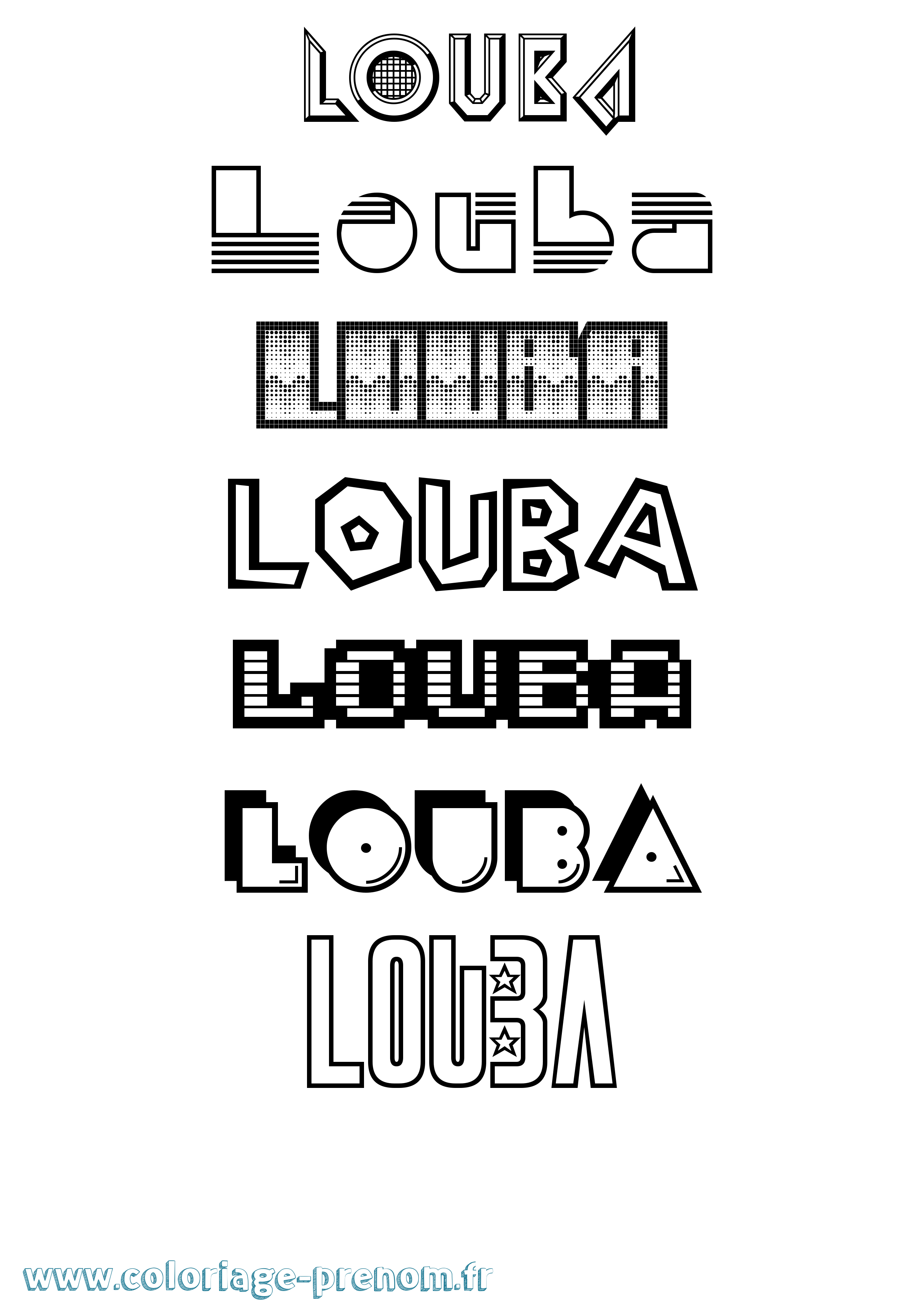 Coloriage Louba Jeux Vidéos Coloriage prénom Louba Jeux Vidéos