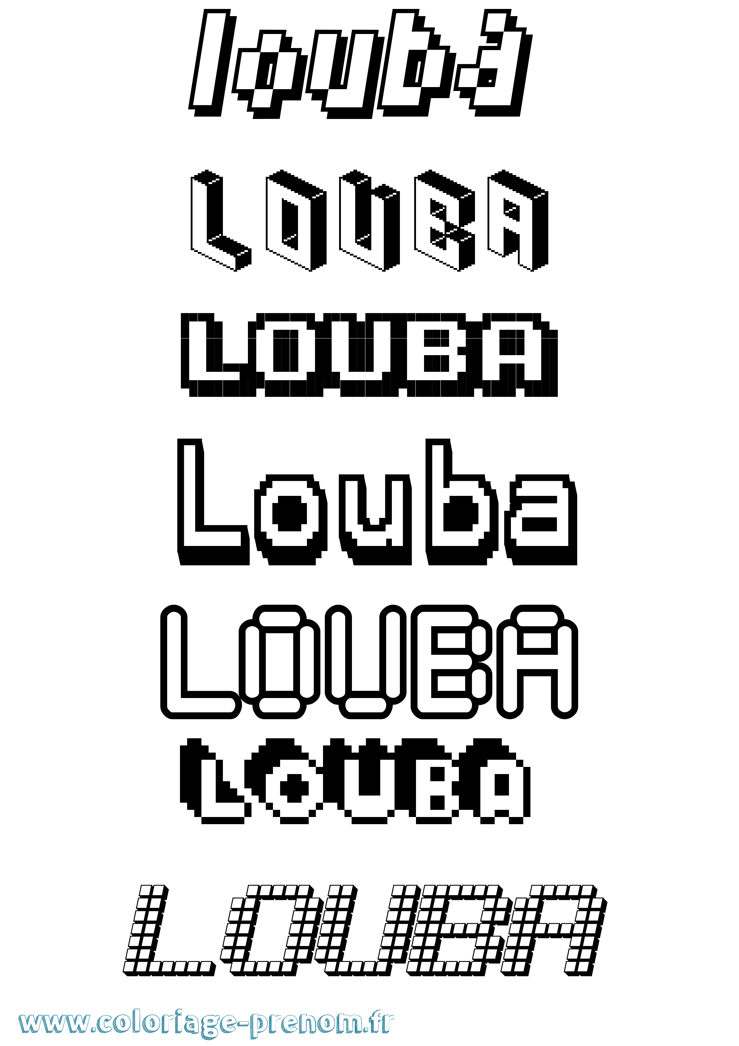Coloriage Louba Pixel Coloriage prénom Louba Pixel