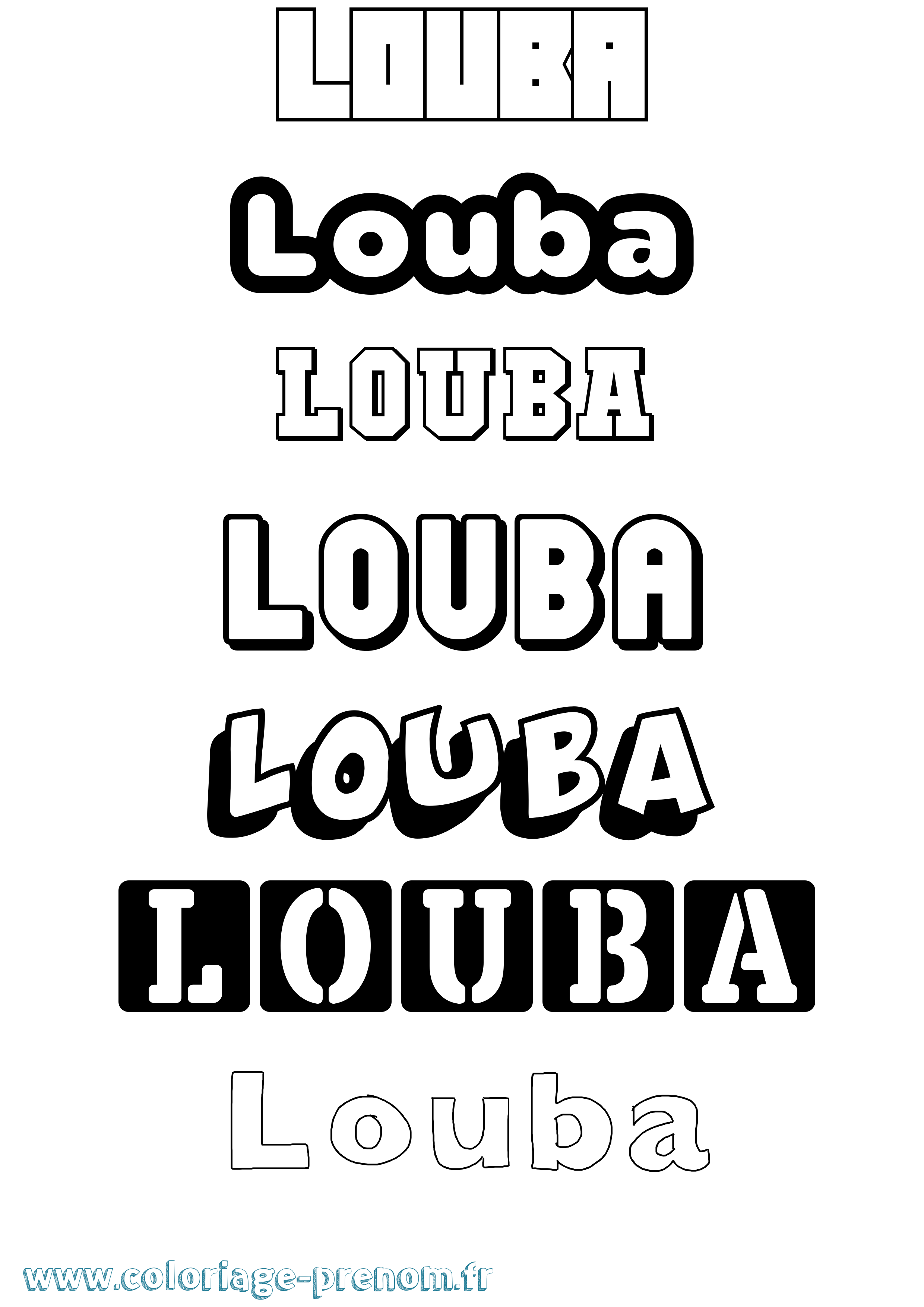 Coloriage Louba Simple Coloriage prénom Louba Simple