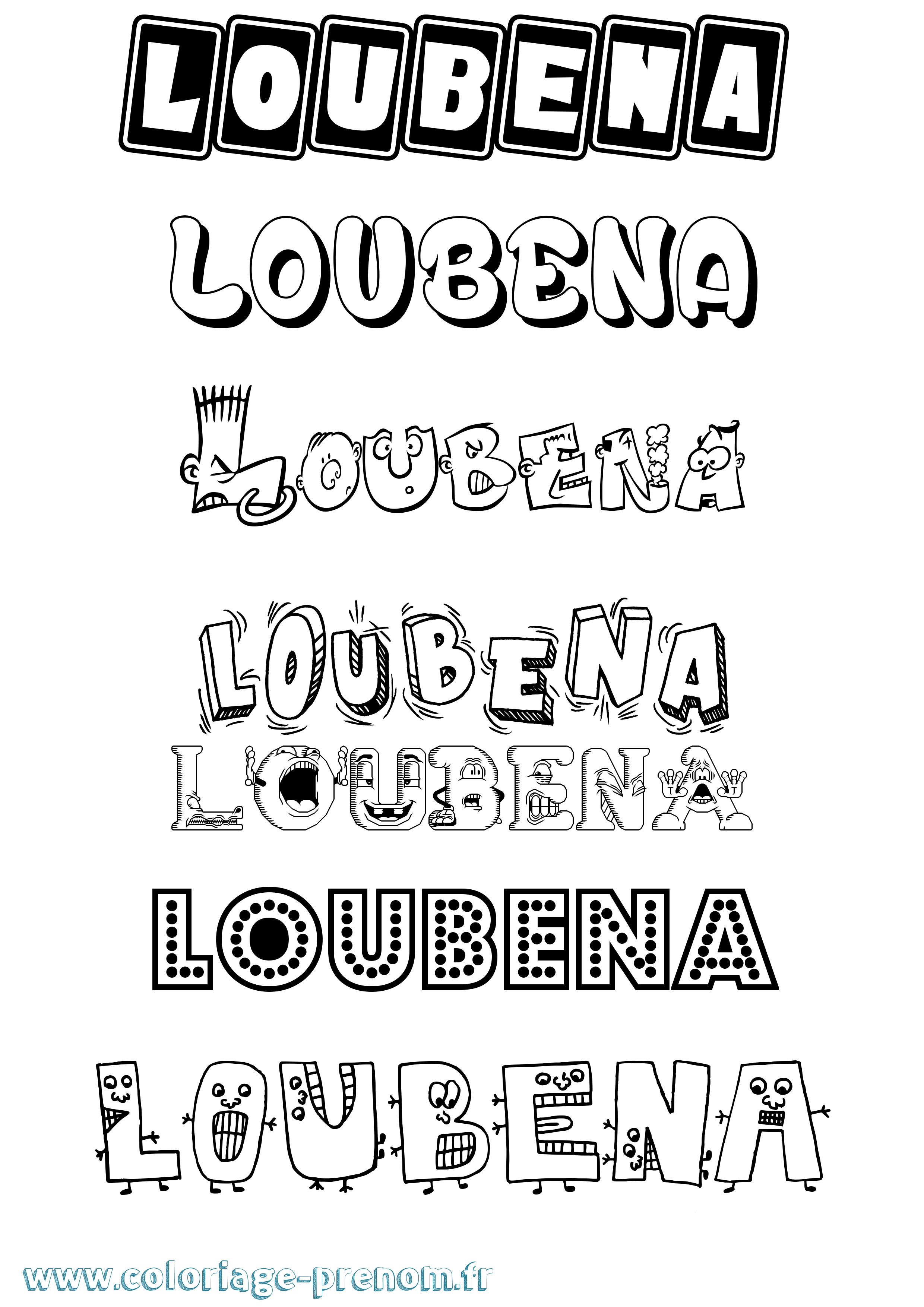 Coloriage Loubena Fun Coloriage prénom Loubena Fun