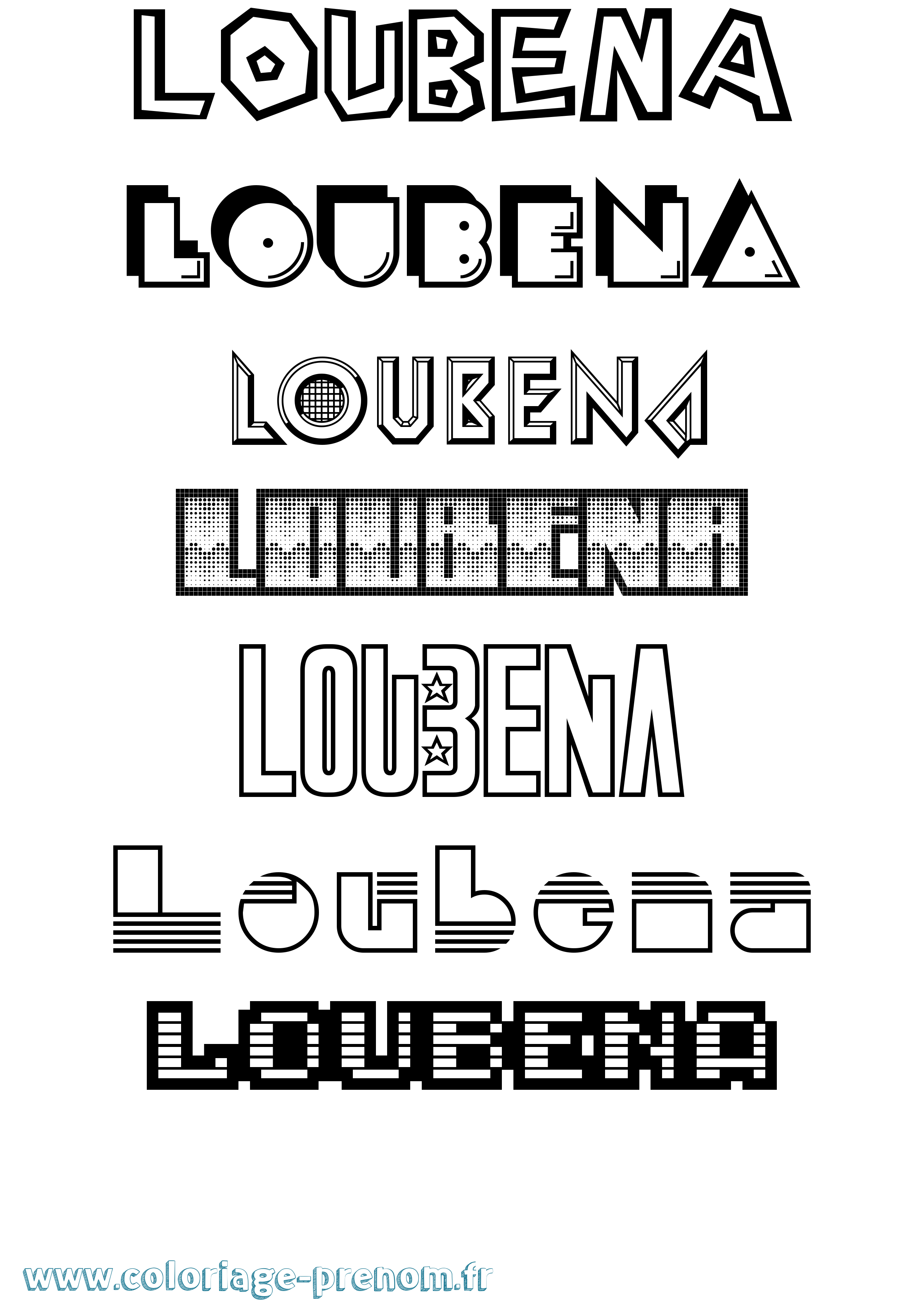 Coloriage Loubena Jeux Vidéos Coloriage prénom Loubena Jeux Vidéos