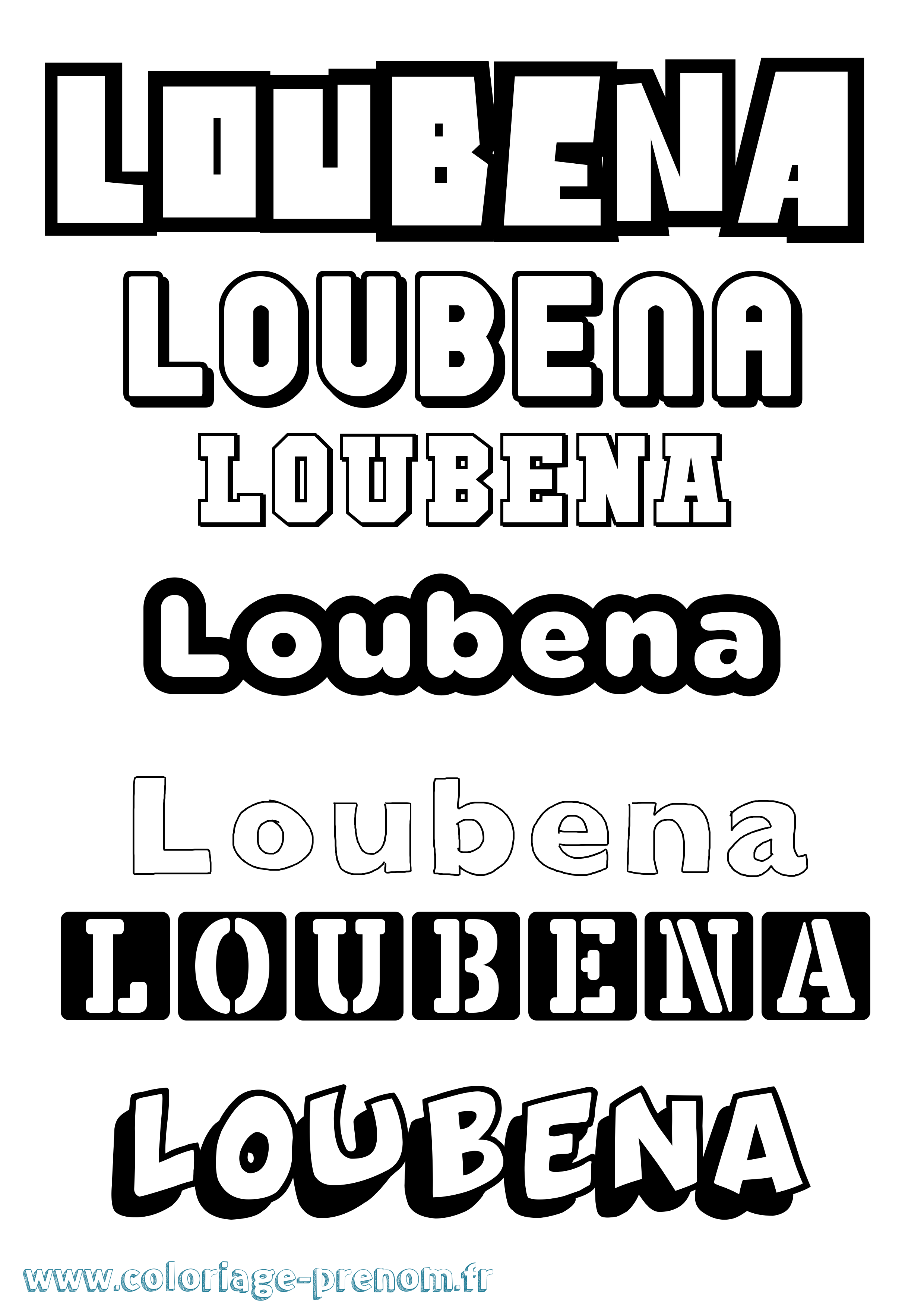 Coloriage Loubena Simple Coloriage prénom Loubena Simple