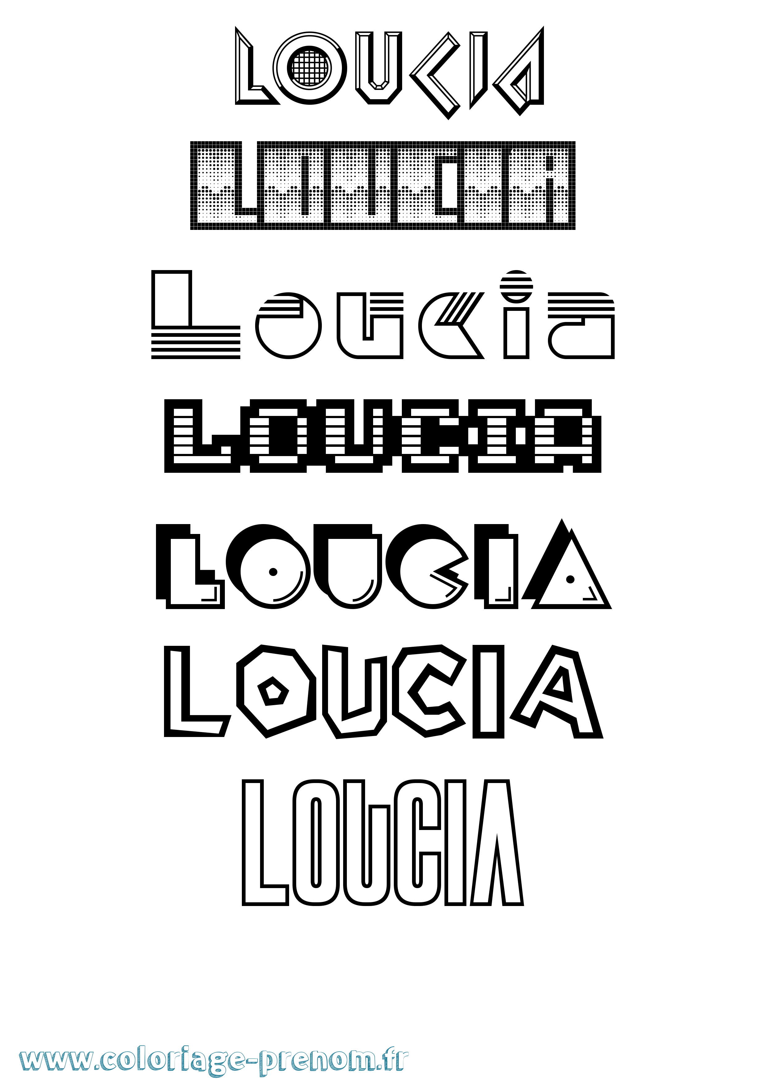 Coloriage Loucia Jeux Vidéos Coloriage prénom Loucia Jeux Vidéos