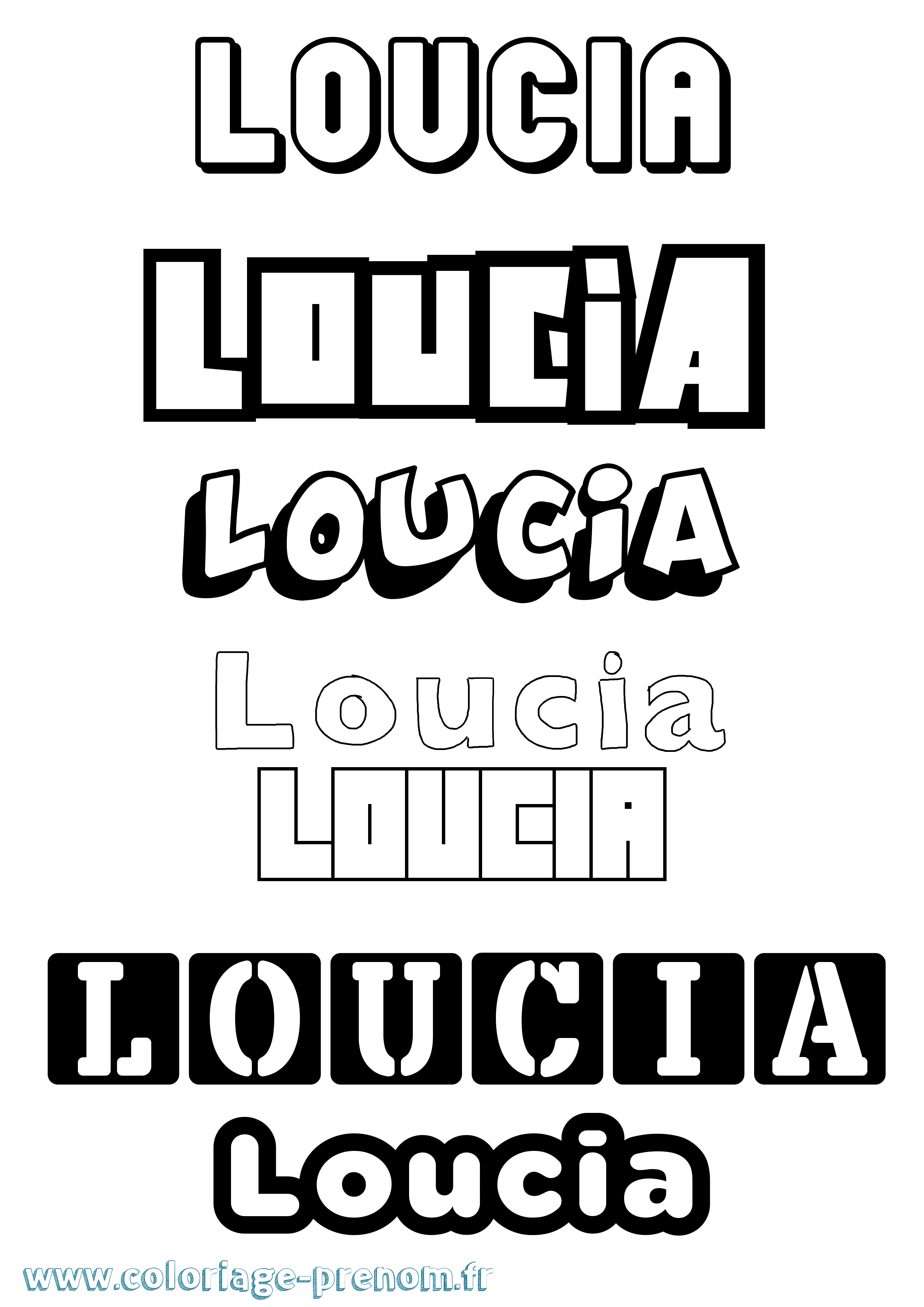 Coloriage Loucia Simple Coloriage prénom Loucia Simple