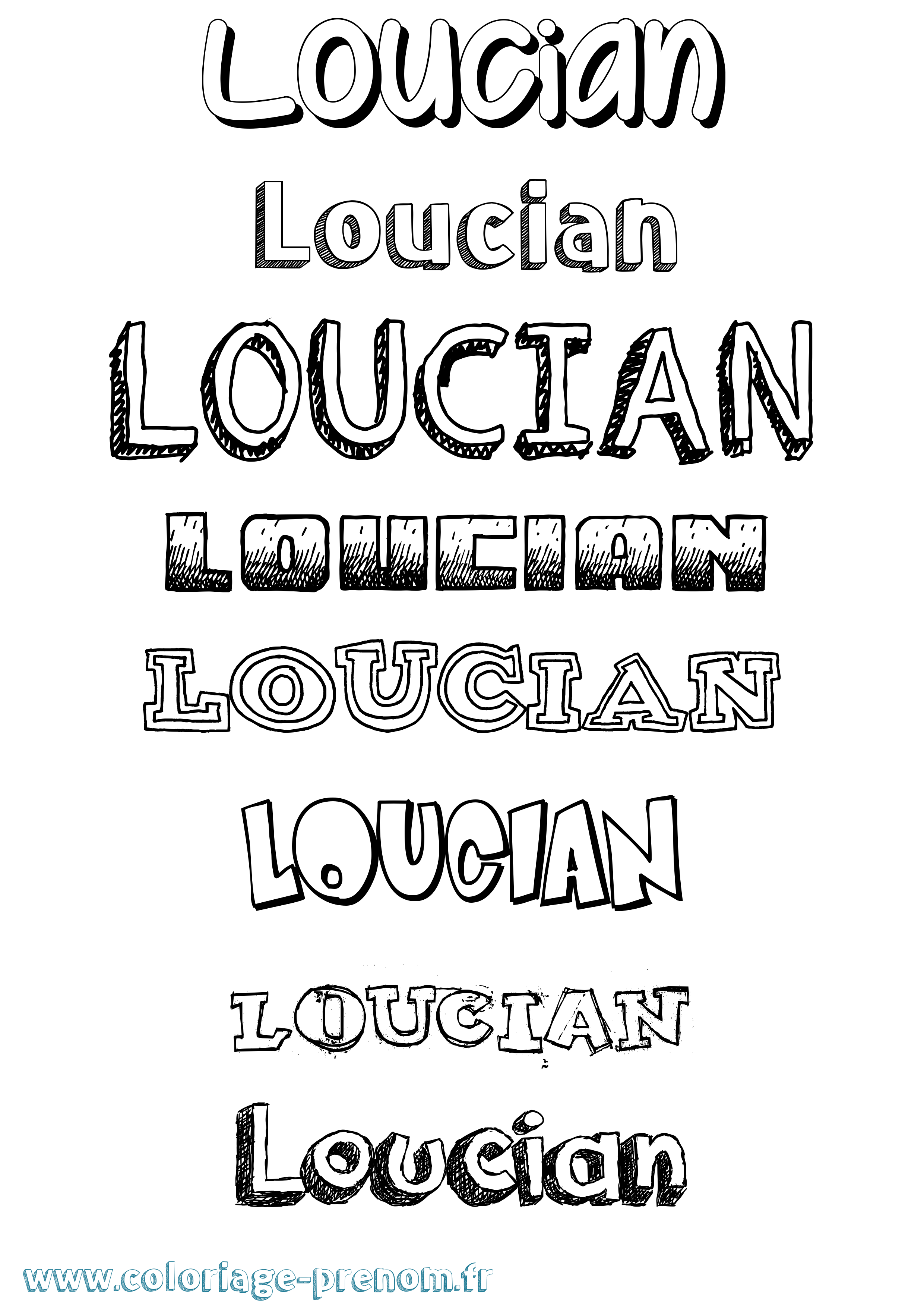 Coloriage Loucian Dessiné Coloriage prénom Loucian Dessiné
