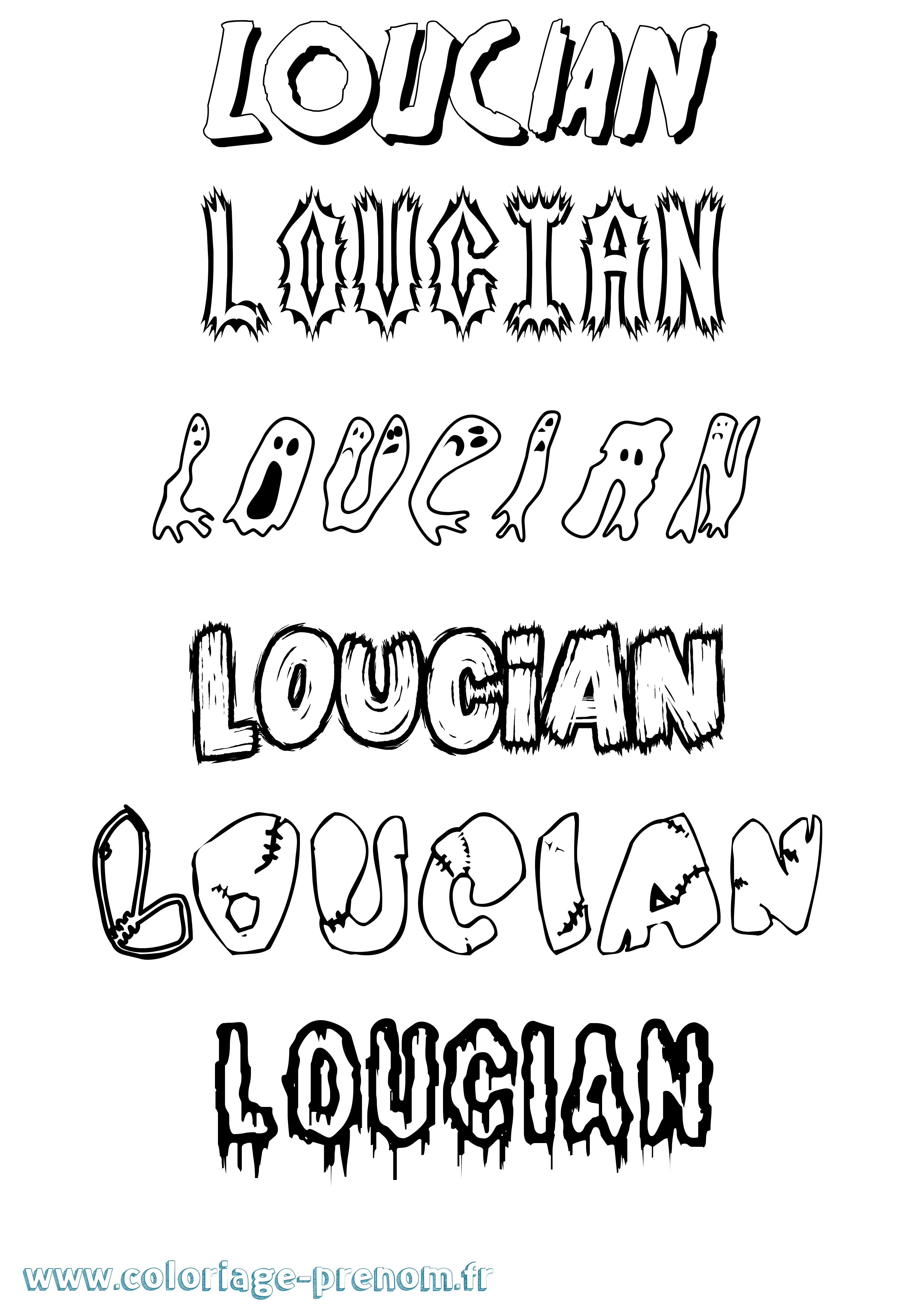 Coloriage Loucian Frisson Coloriage prénom Loucian Frisson