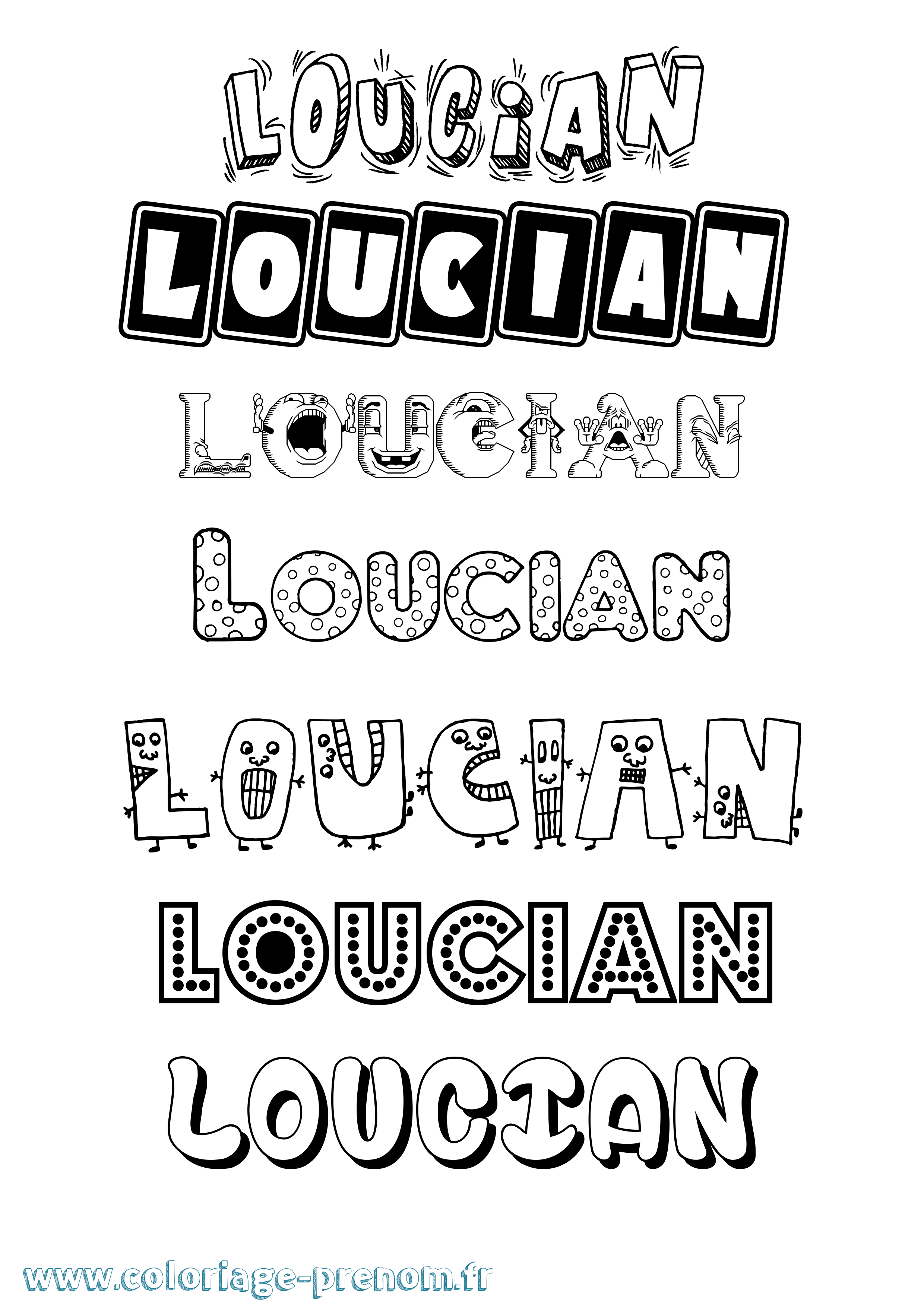Coloriage Loucian Fun Coloriage prénom Loucian Fun