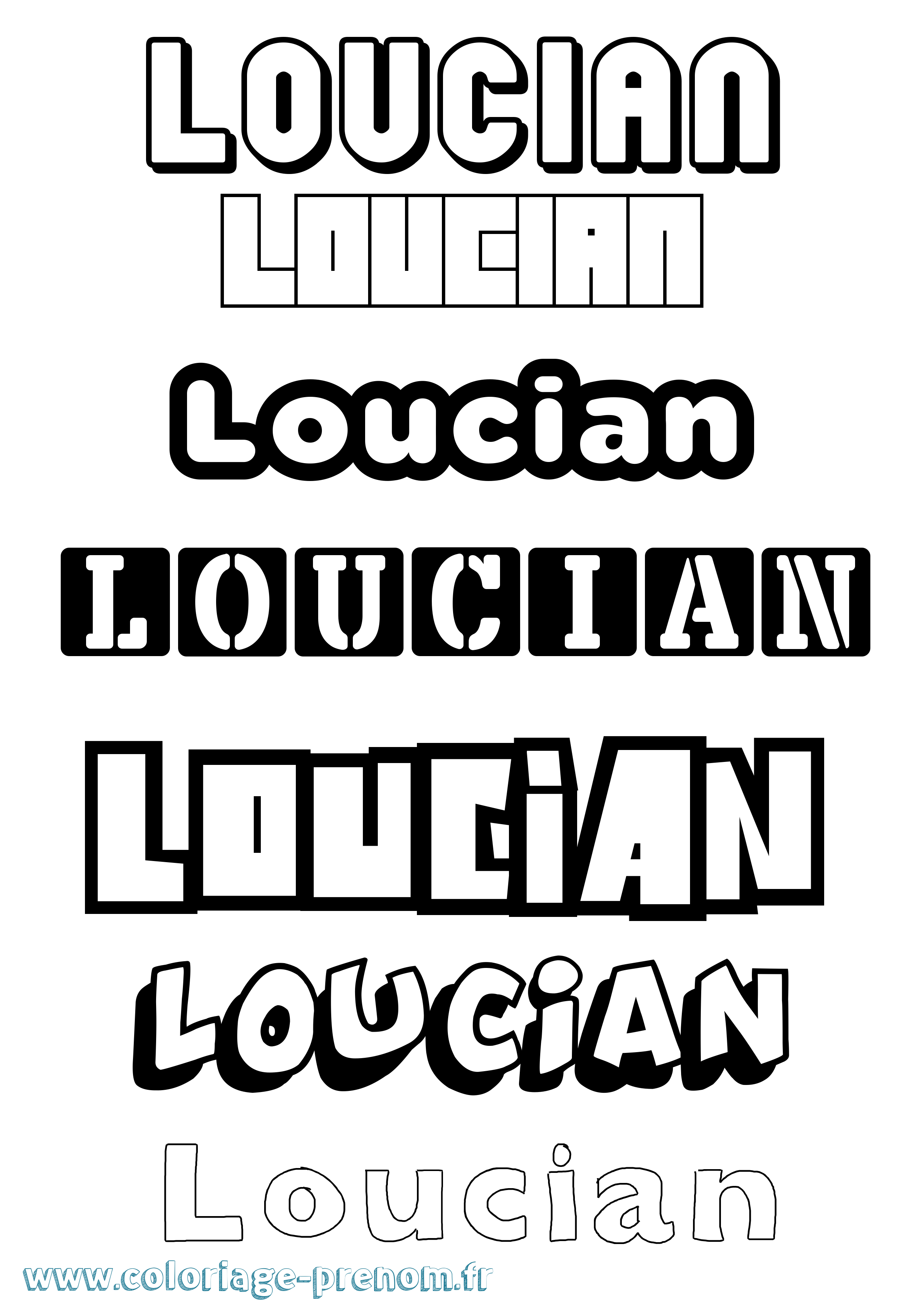 Coloriage Loucian Simple Coloriage prénom Loucian Simple