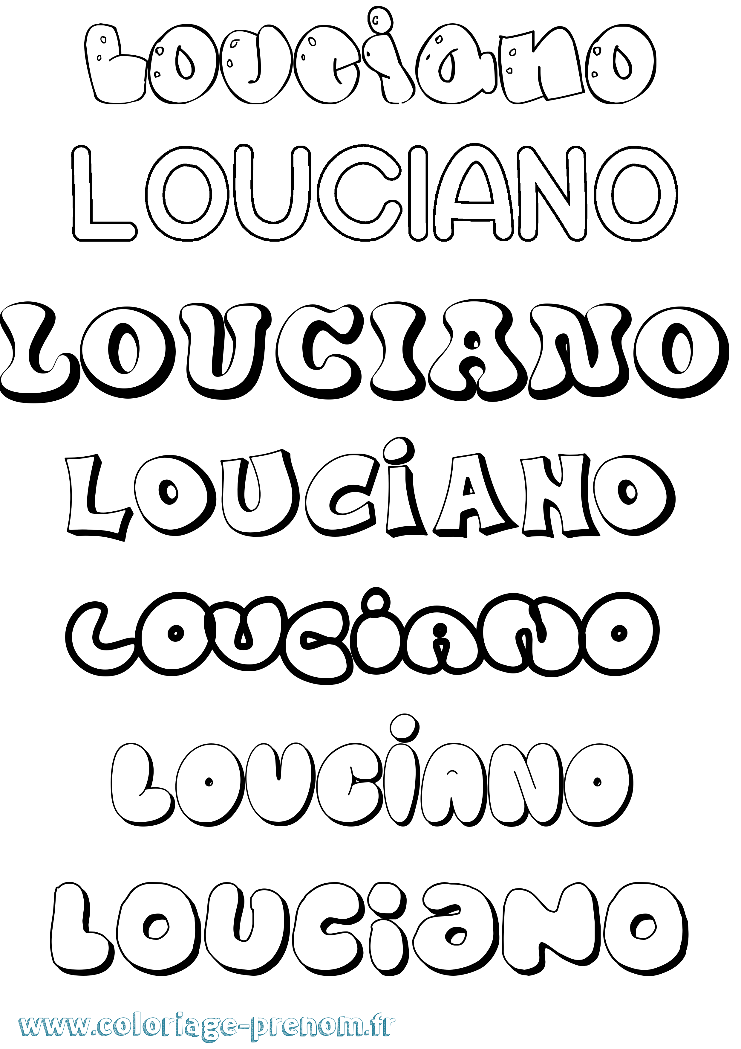 Coloriage Louciano Bubble Coloriage prénom Louciano Bubble