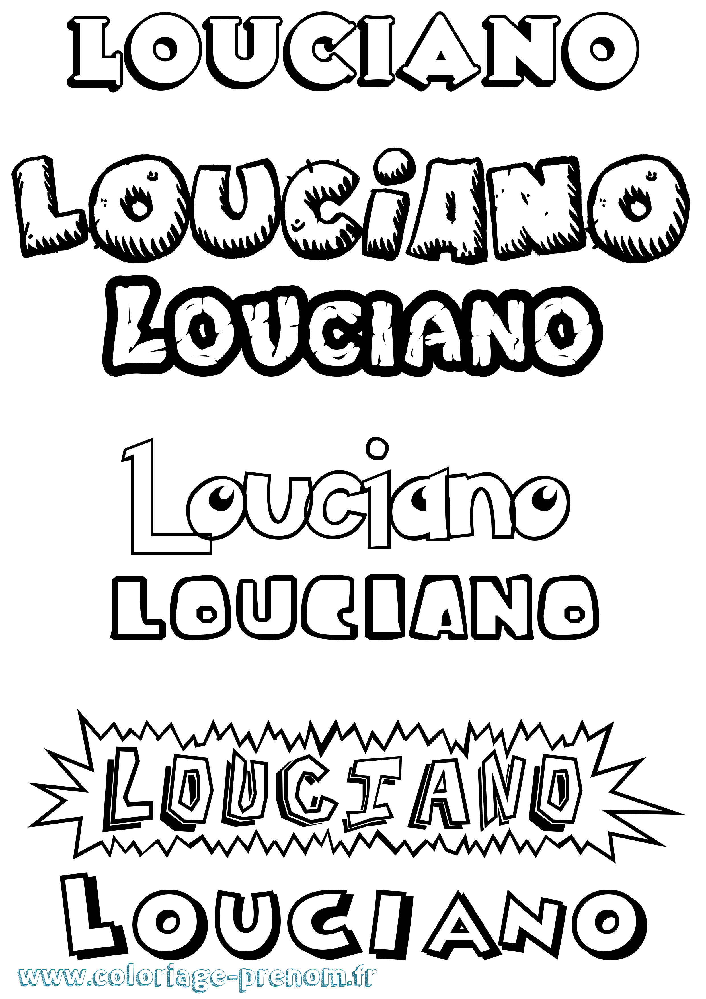 Coloriage Louciano Dessin Animé Coloriage prénom Louciano Dessin Animé