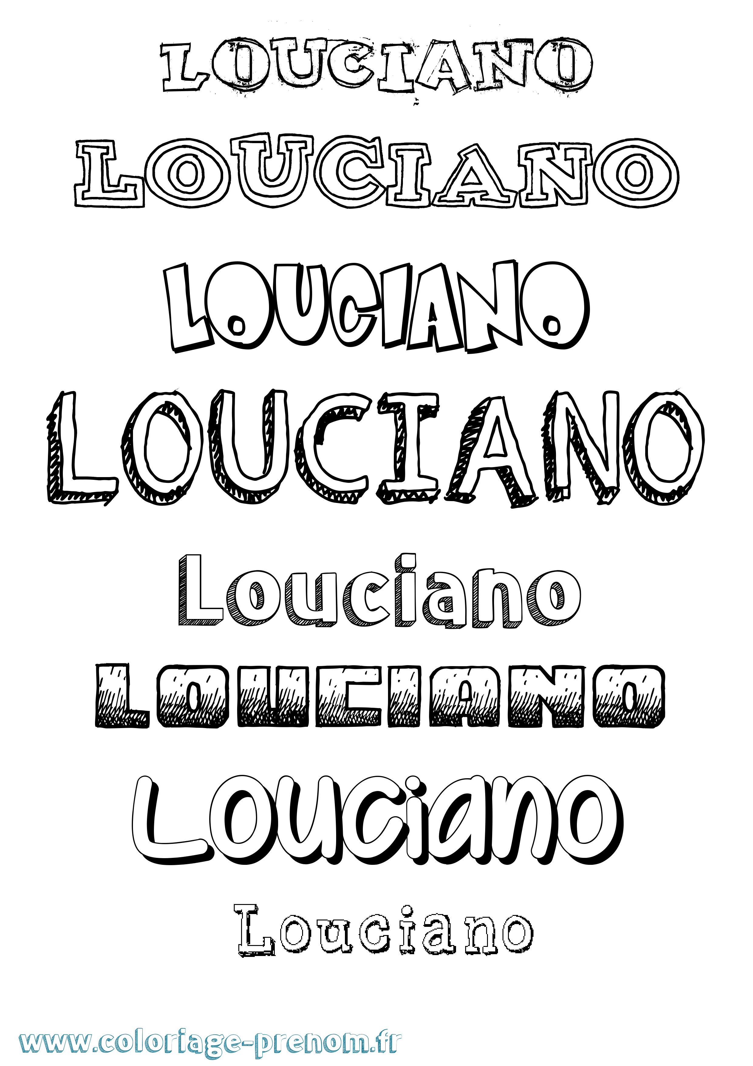 Coloriage Louciano Dessiné Coloriage prénom Louciano Dessiné