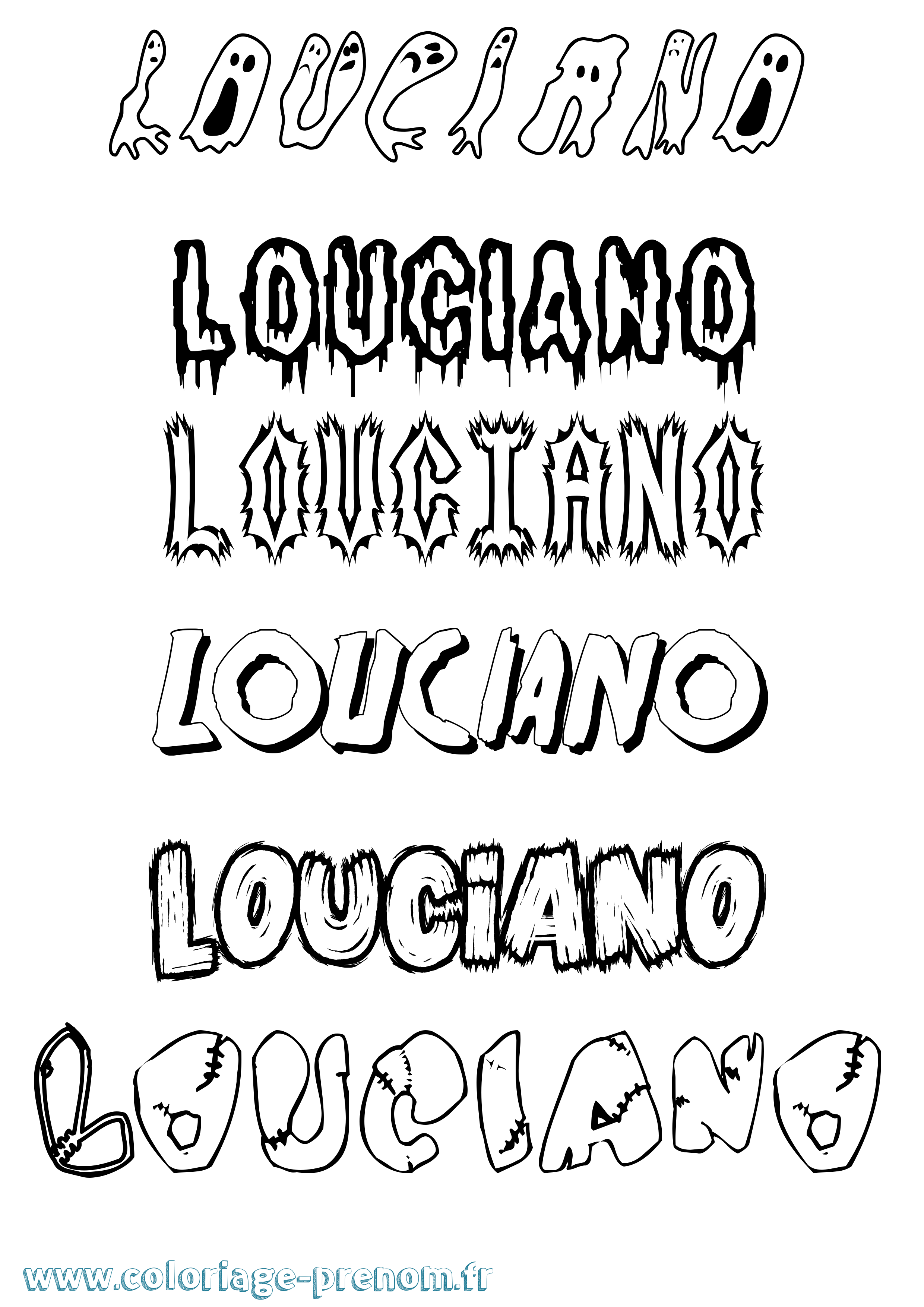 Coloriage Louciano Frisson Coloriage prénom Louciano Frisson