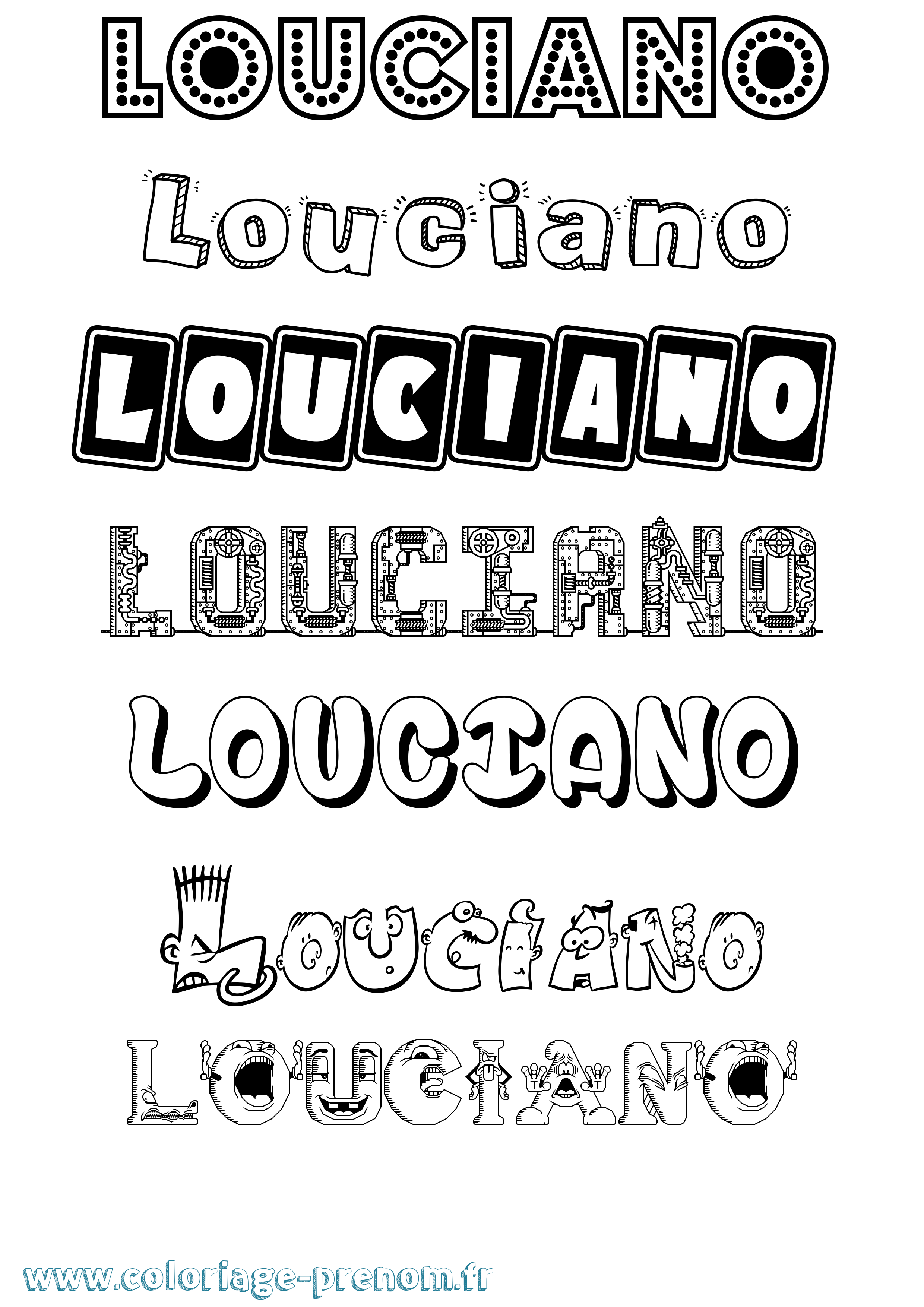 Coloriage Louciano Fun Coloriage prénom Louciano Fun