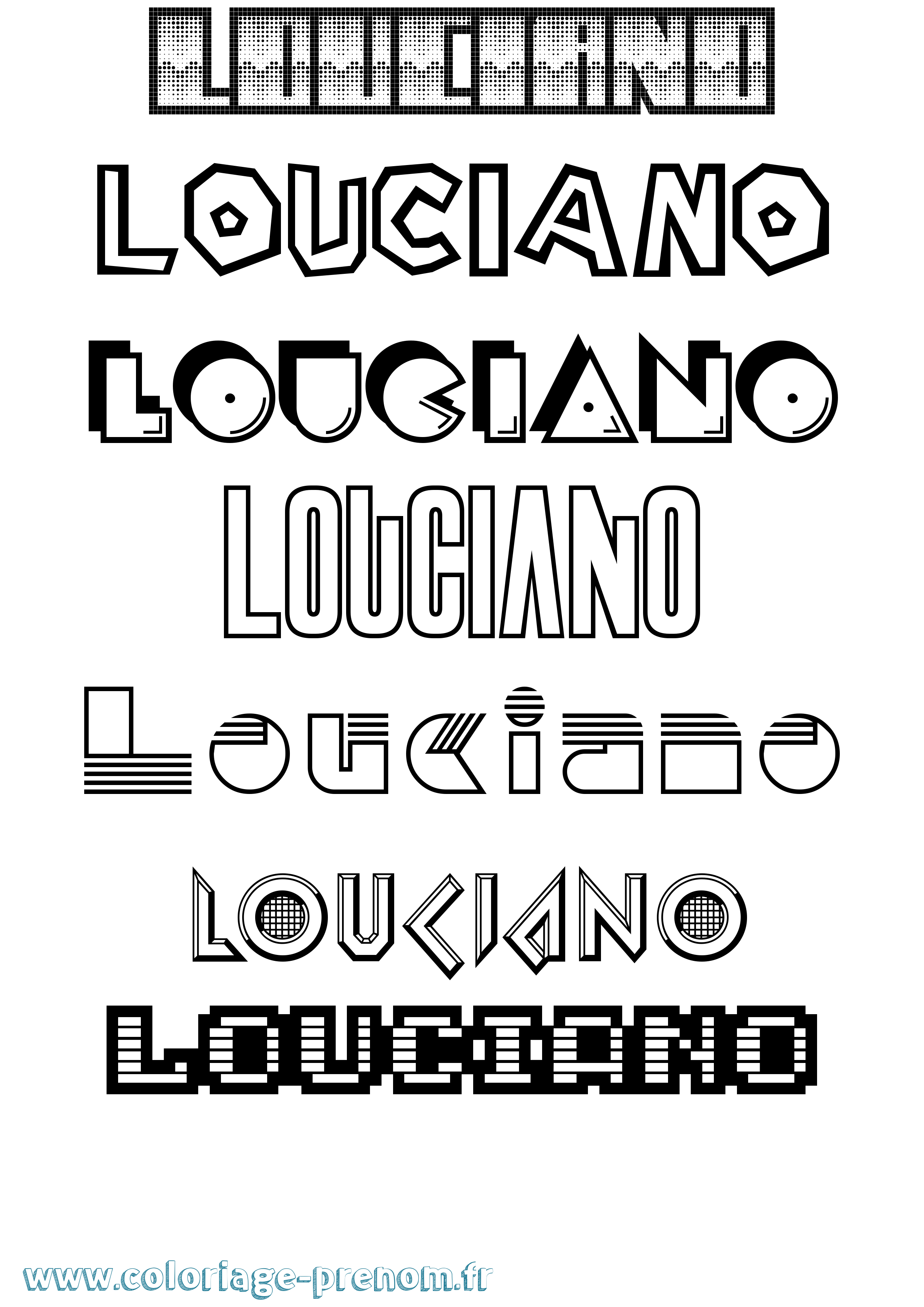 Coloriage Louciano Jeux Vidéos Coloriage prénom Louciano Jeux Vidéos