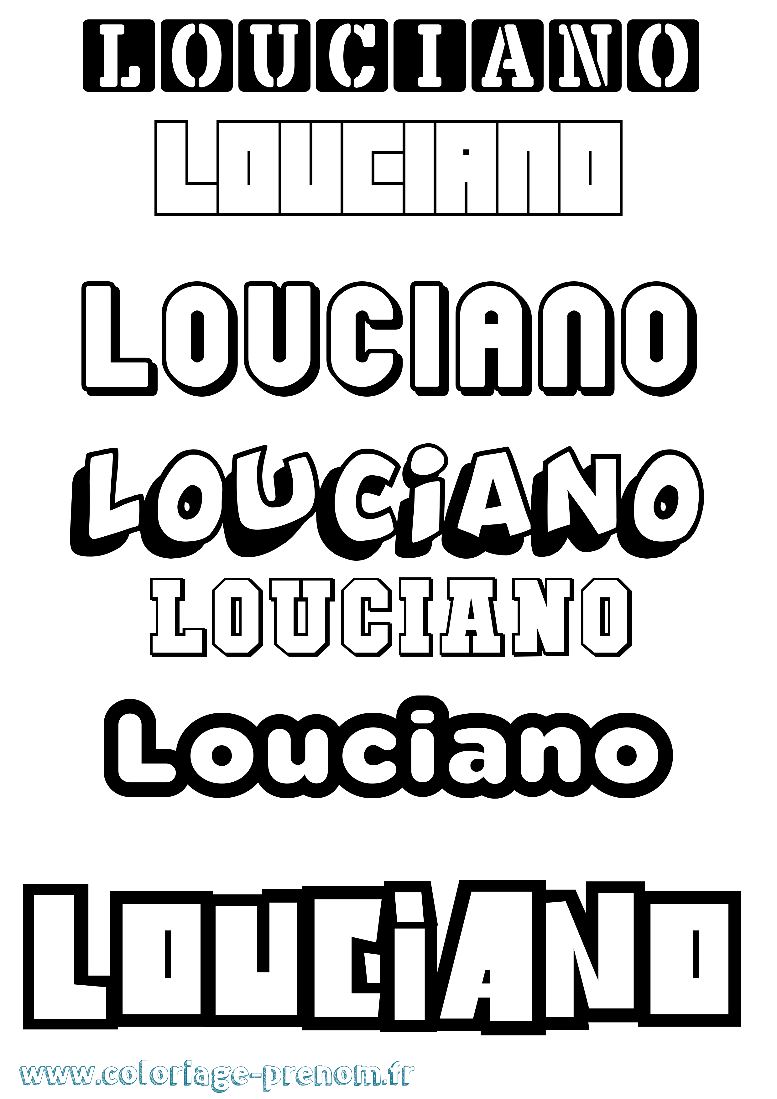 Coloriage Louciano Simple Coloriage prénom Louciano Simple