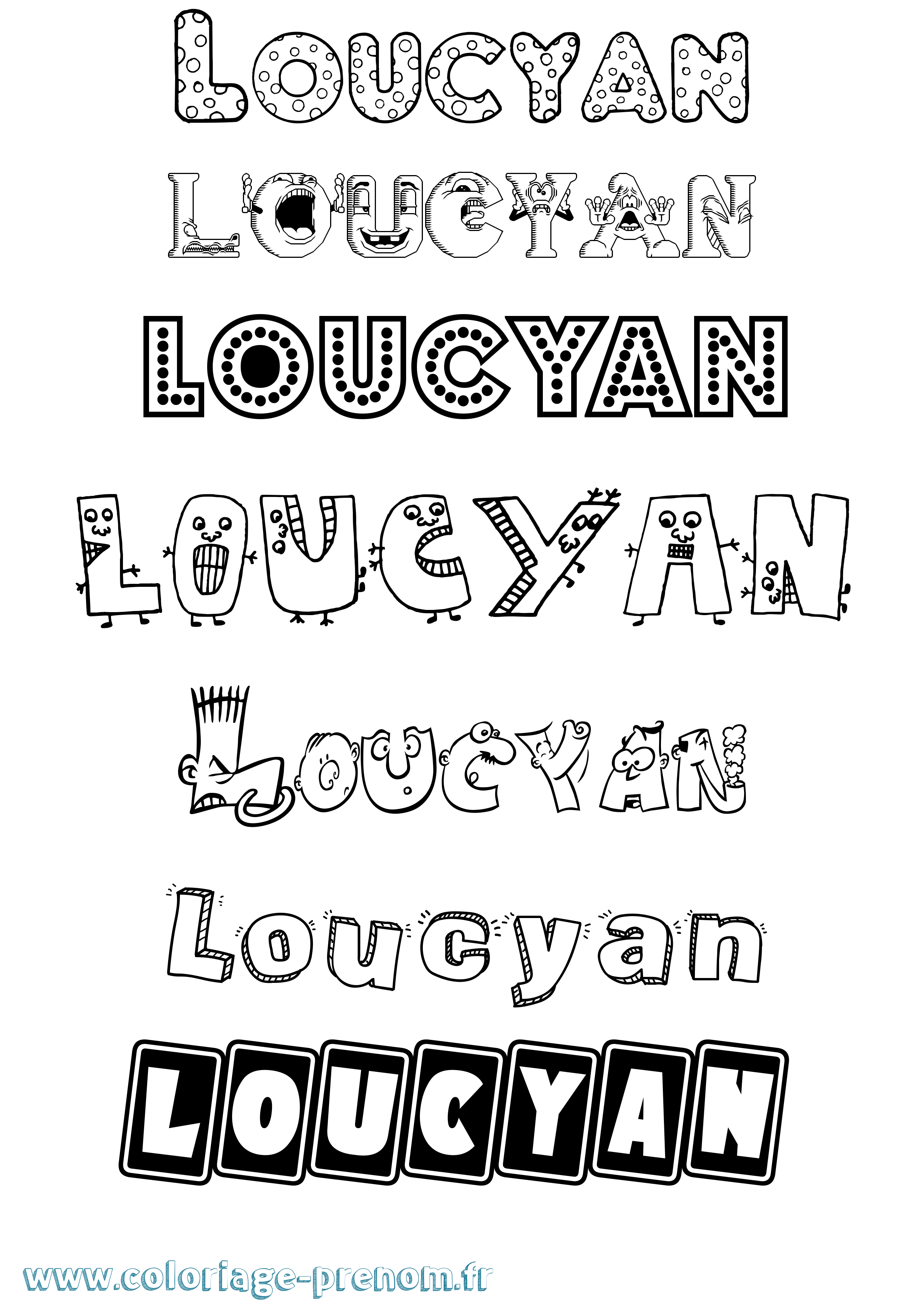 Coloriage Loucyan Fun Coloriage prénom Loucyan Fun