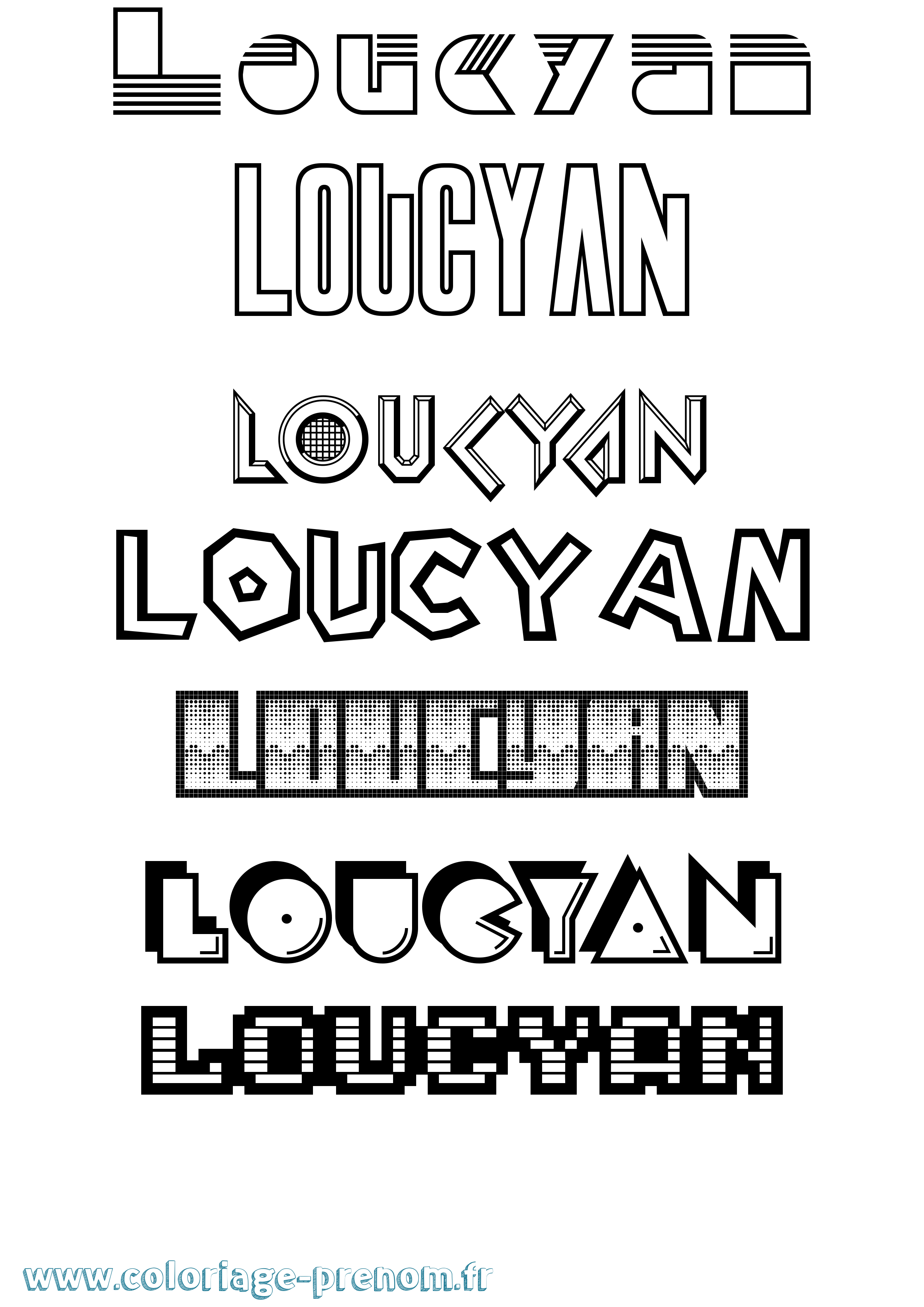 Coloriage Loucyan Jeux Vidéos Coloriage prénom Loucyan Jeux Vidéos