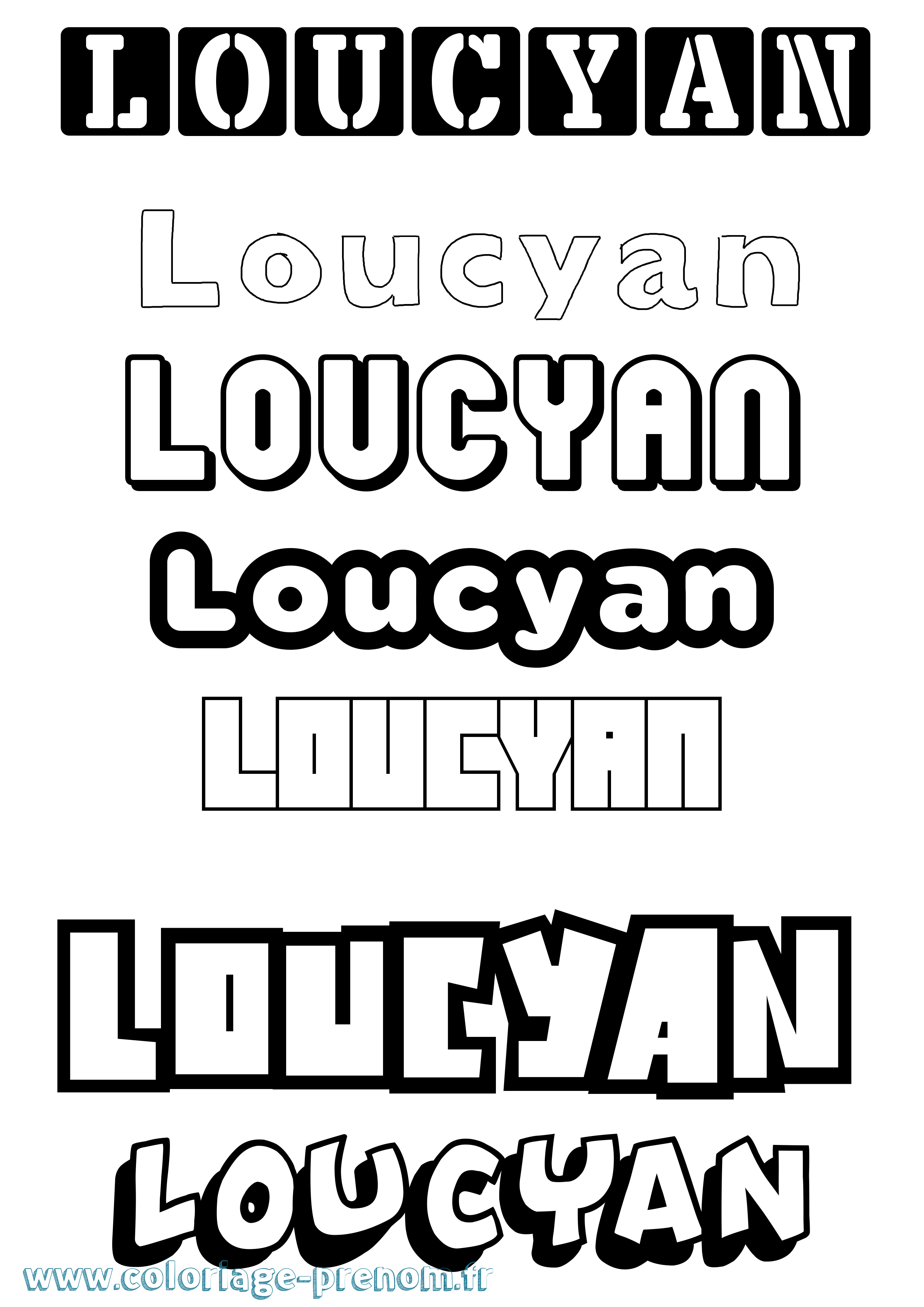 Coloriage Loucyan Simple Coloriage prénom Loucyan Simple