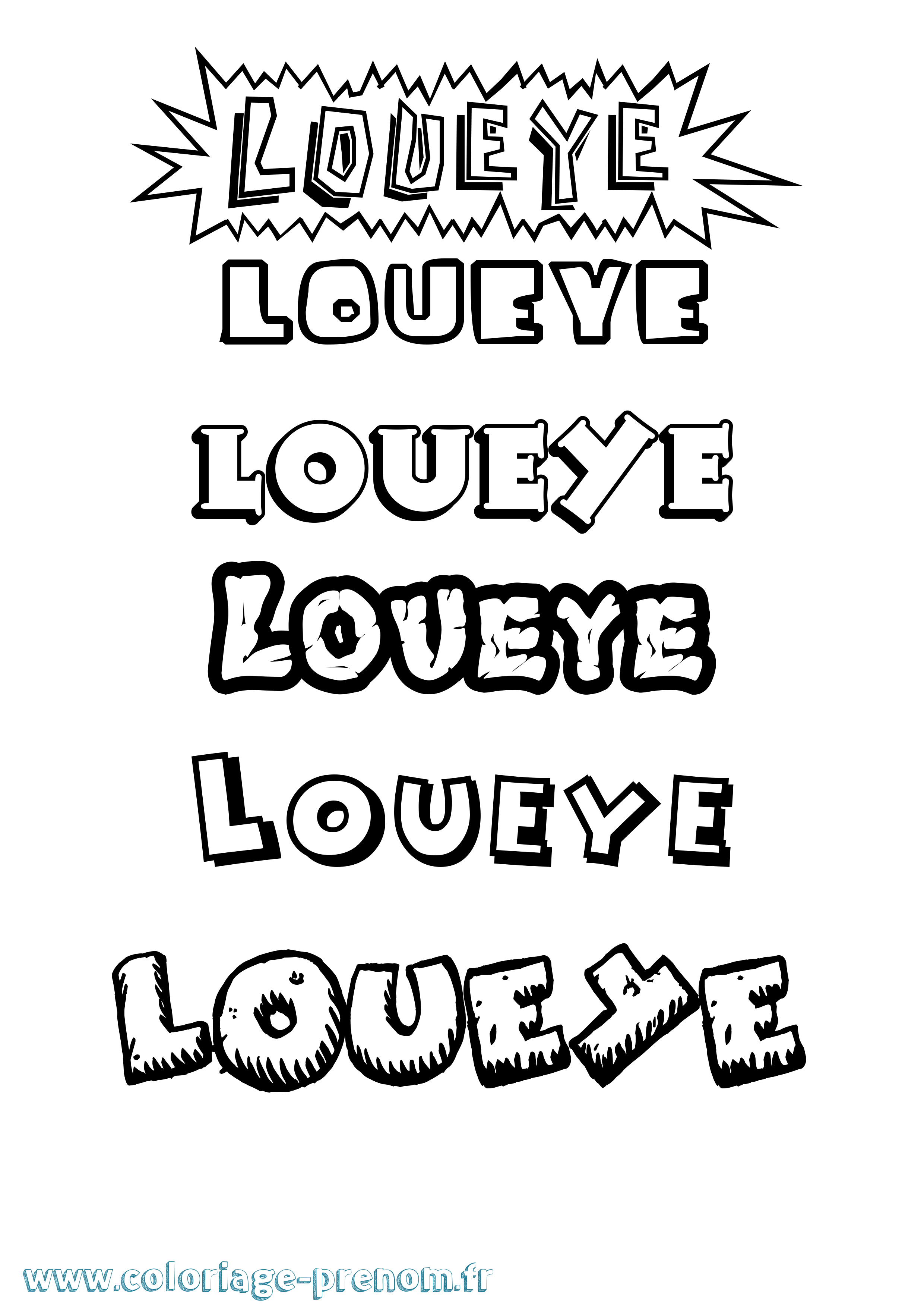 Coloriage Loueye Dessin Animé Coloriage prénom Loueye Dessin Animé