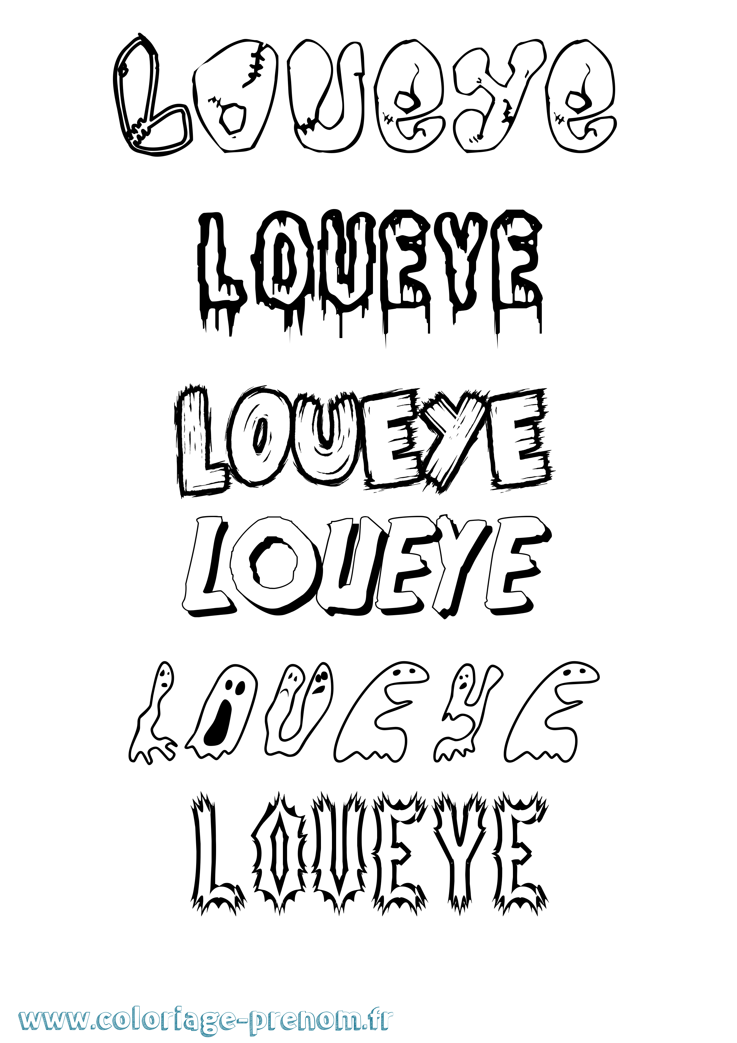 Coloriage Loueye Frisson Coloriage prénom Loueye Frisson