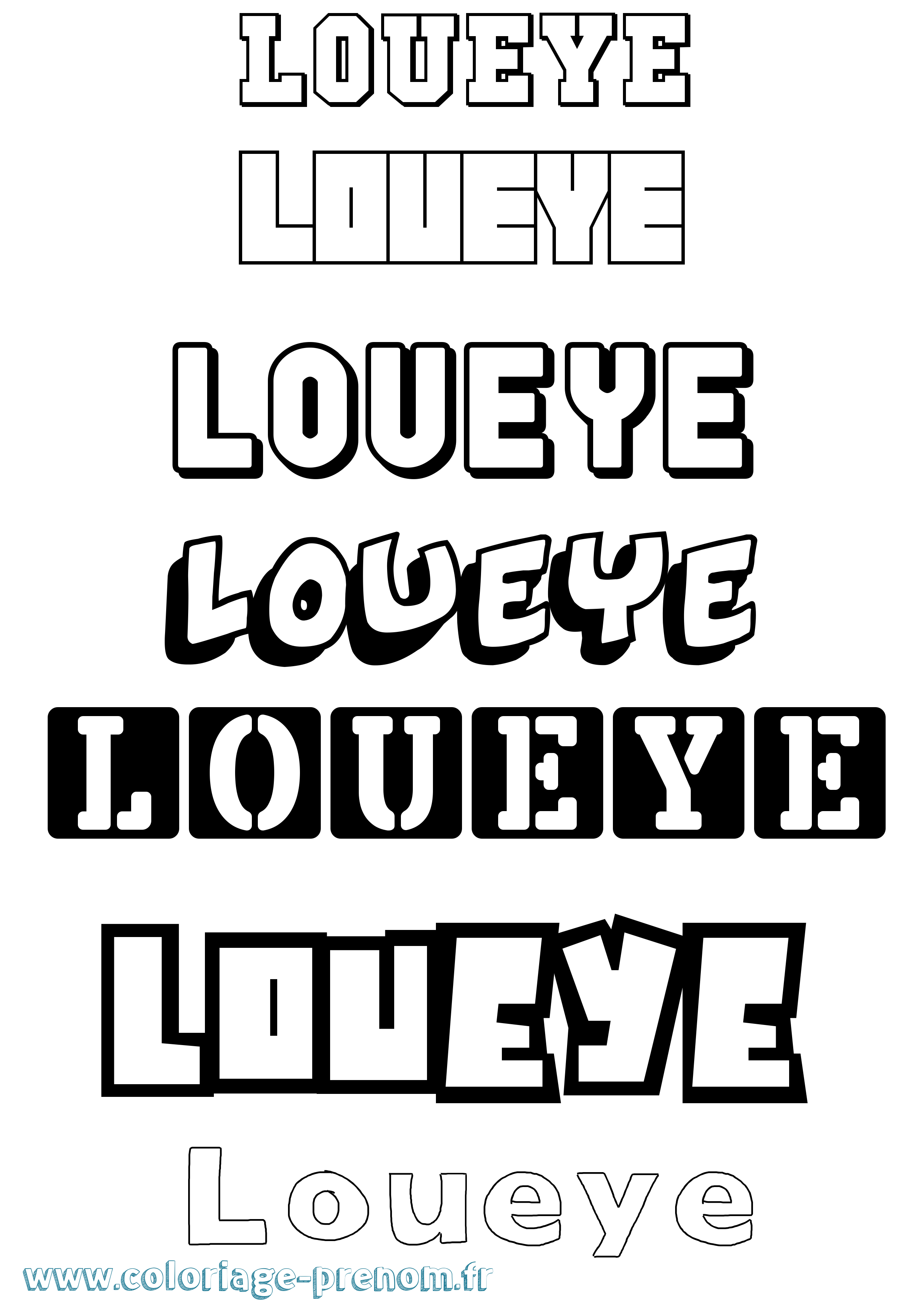 Coloriage Loueye Simple Coloriage prénom Loueye Simple