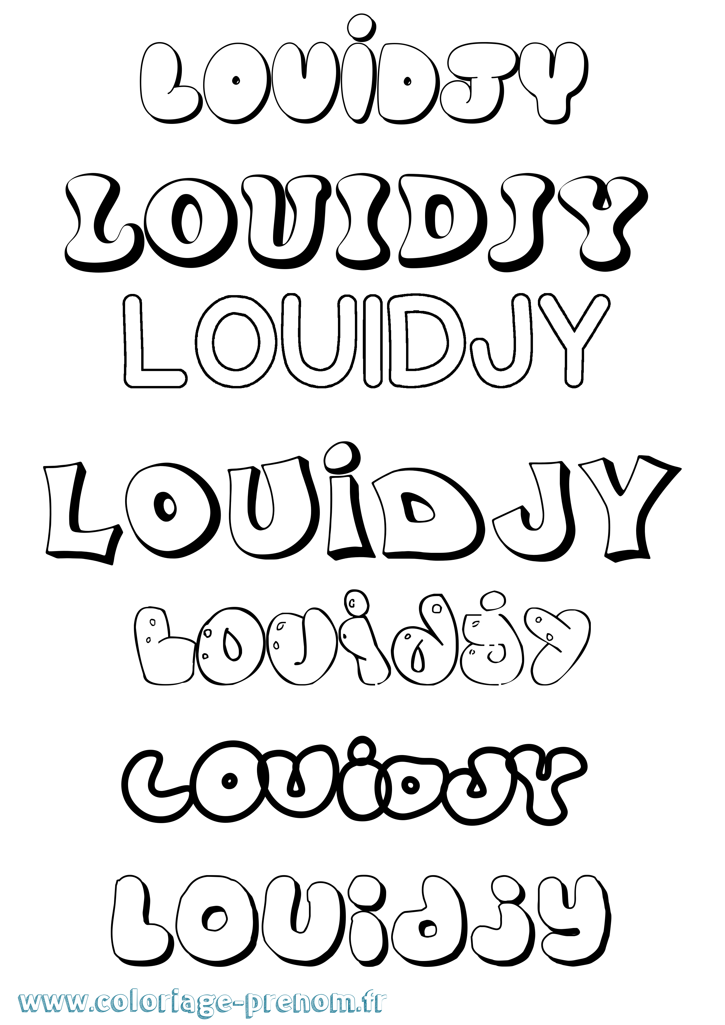 Coloriage Louidjy Bubble Coloriage prénom Louidjy Bubble