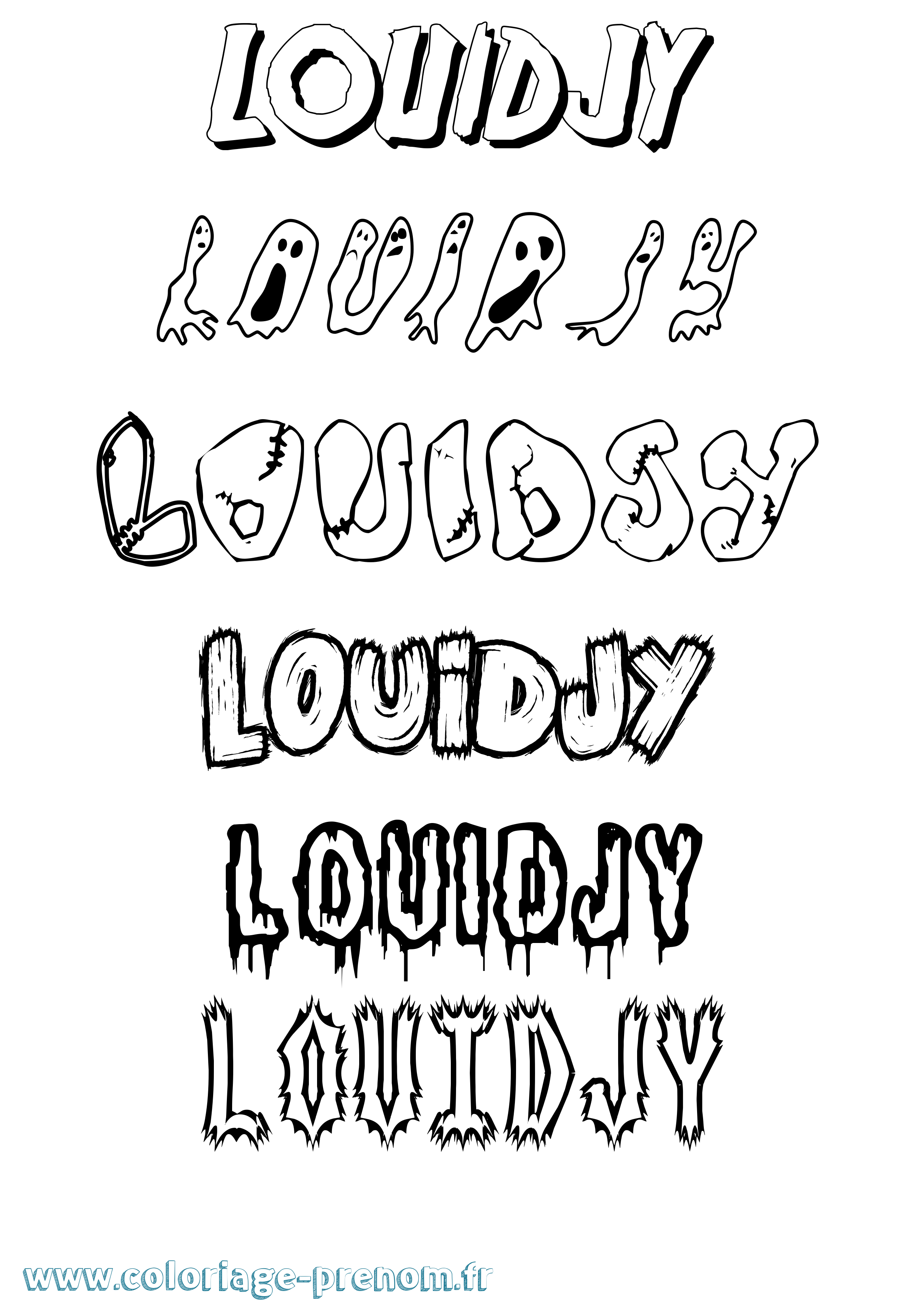 Coloriage Louidjy Frisson Coloriage prénom Louidjy Frisson