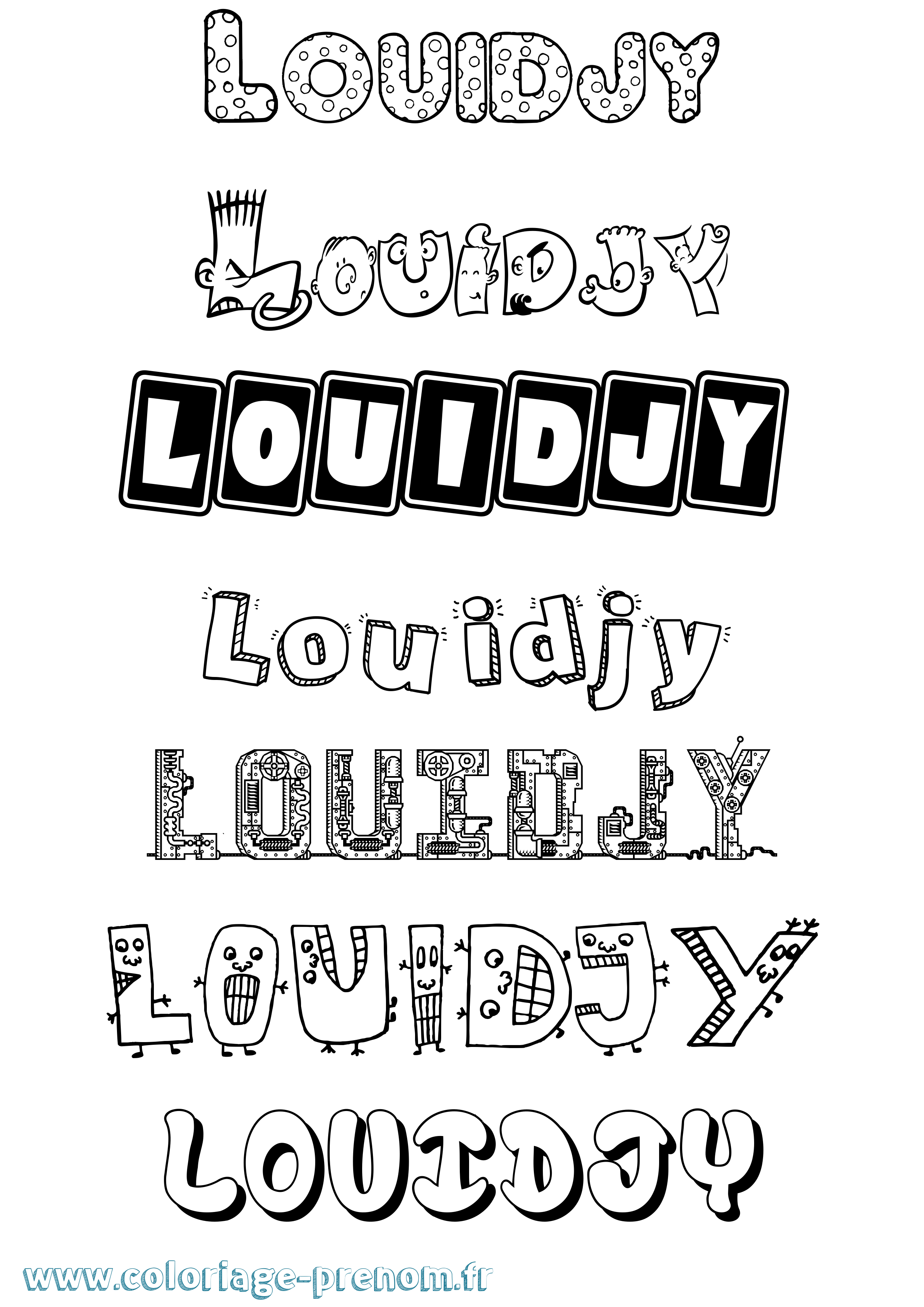 Coloriage Louidjy Fun Coloriage prénom Louidjy Fun