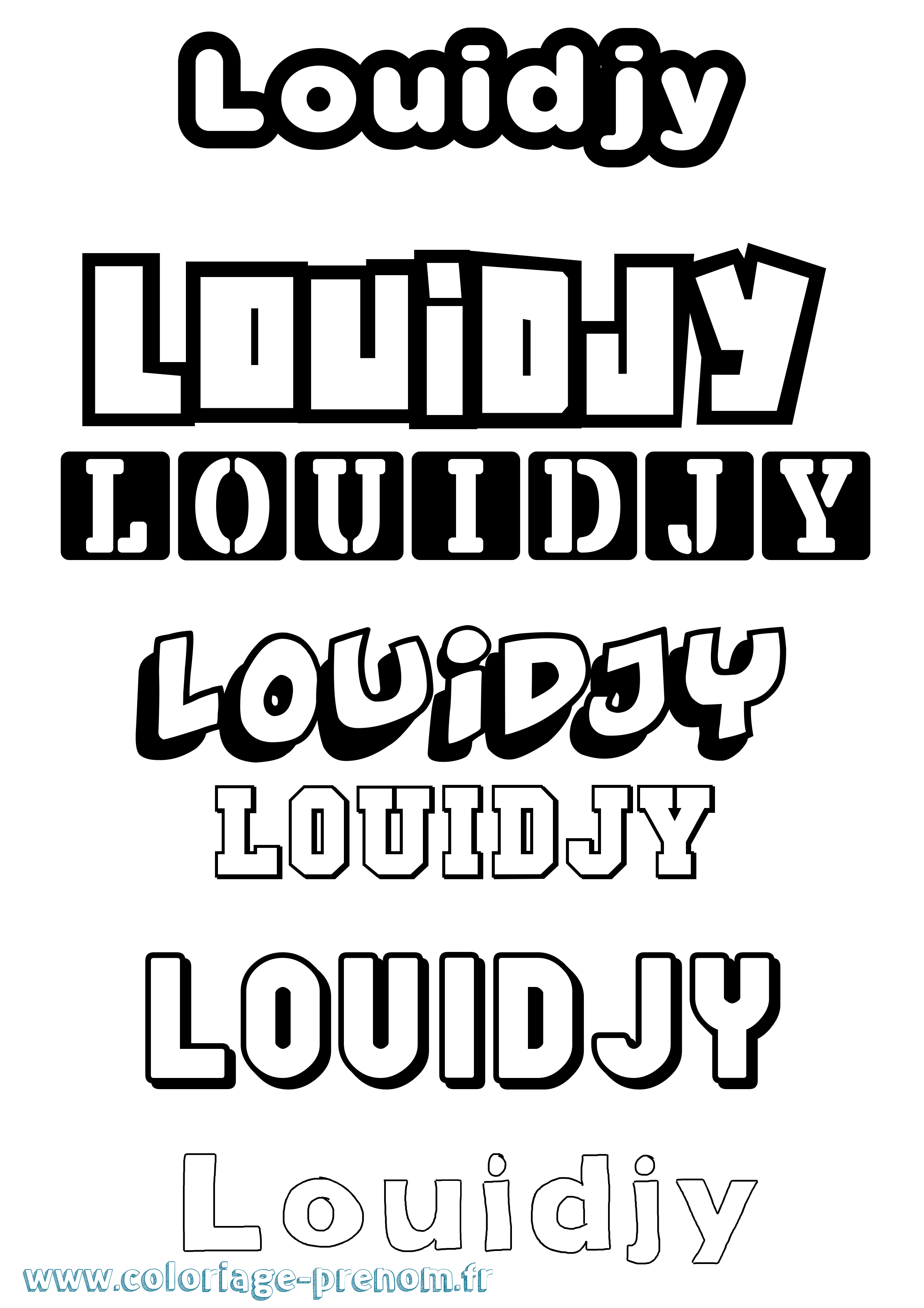 Coloriage Louidjy Simple Coloriage prénom Louidjy Simple
