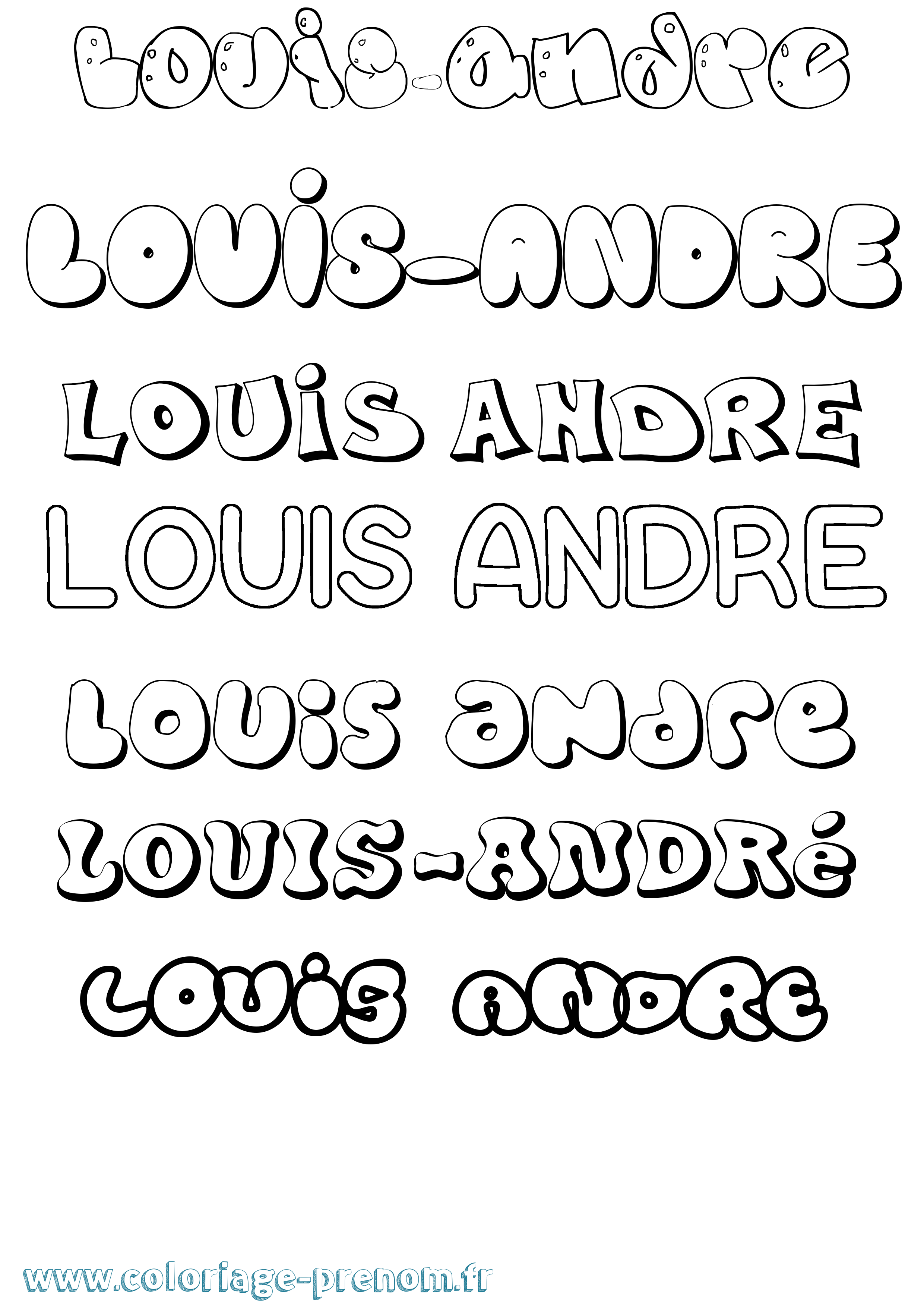 Coloriage Louis-André Bubble Coloriage prénom Louis-André Bubble