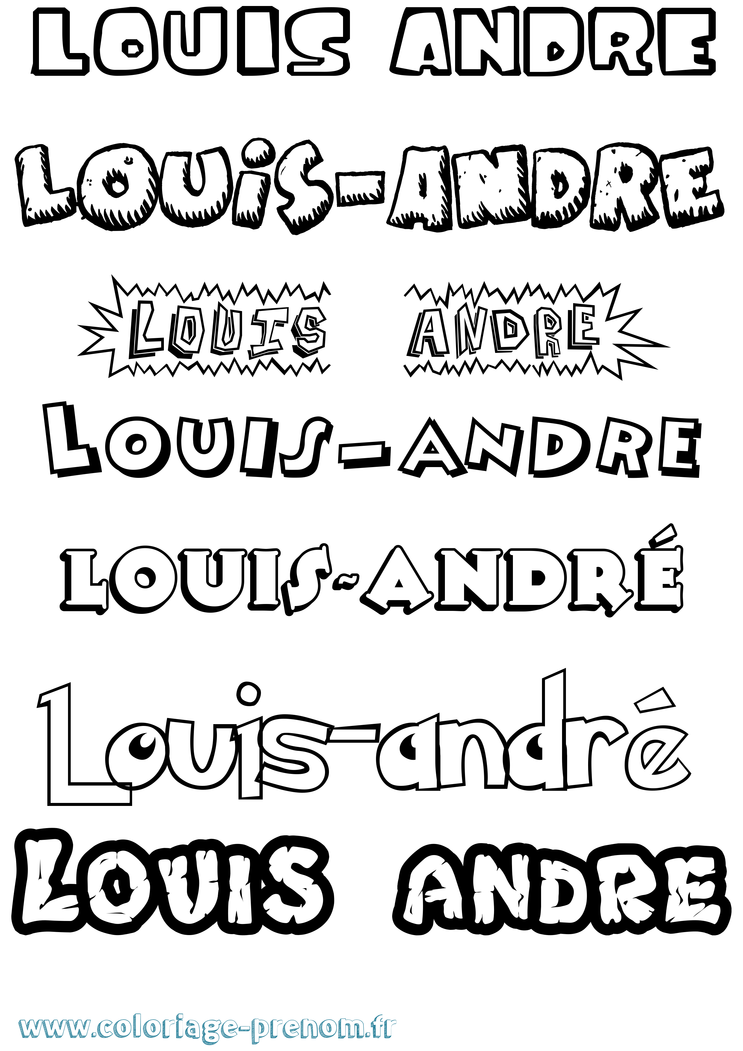 Coloriage Louis-André Dessin Animé Coloriage prénom Louis-André Dessin Animé