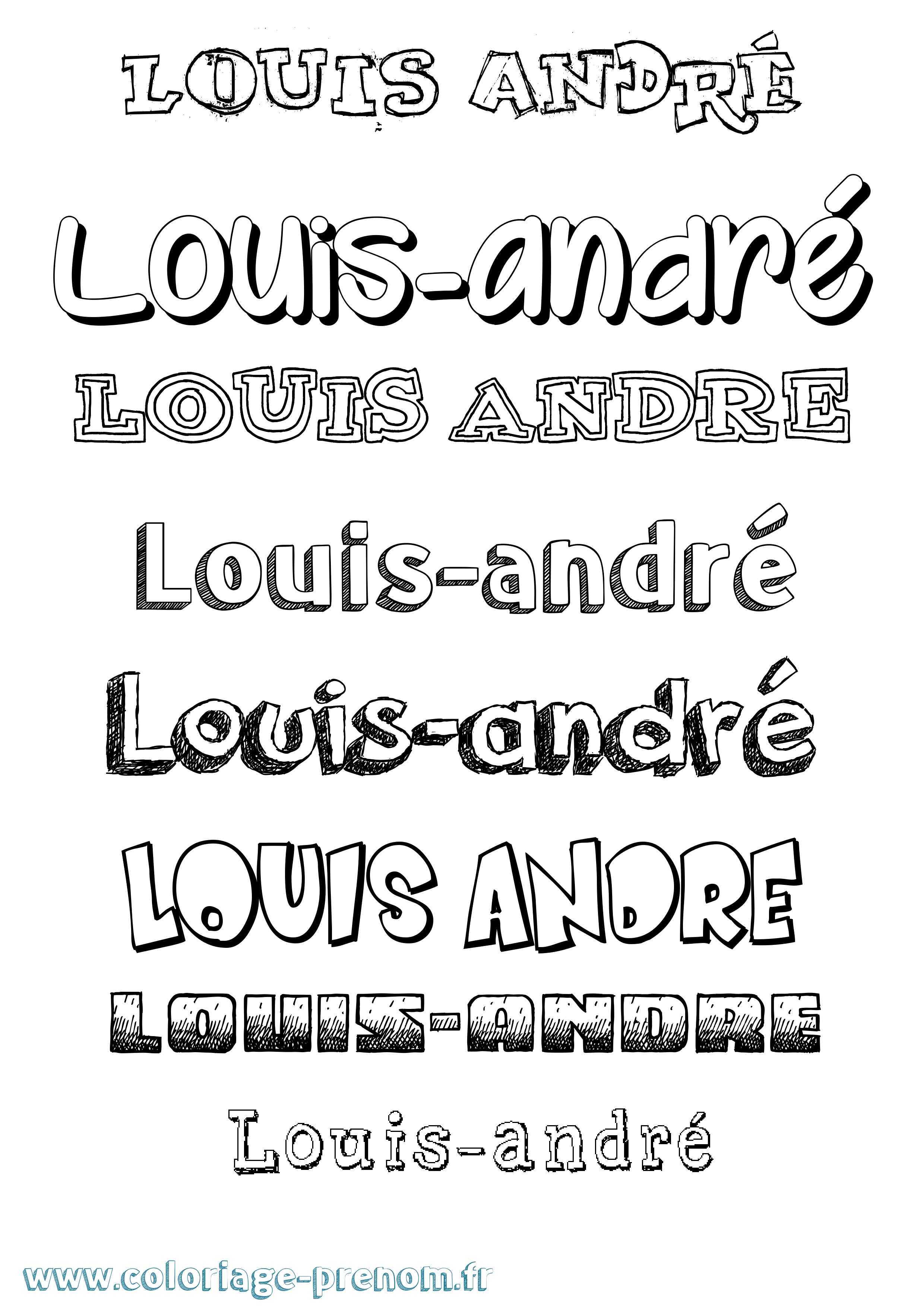 Coloriage Louis-André Dessiné Coloriage prénom Louis-André Dessiné