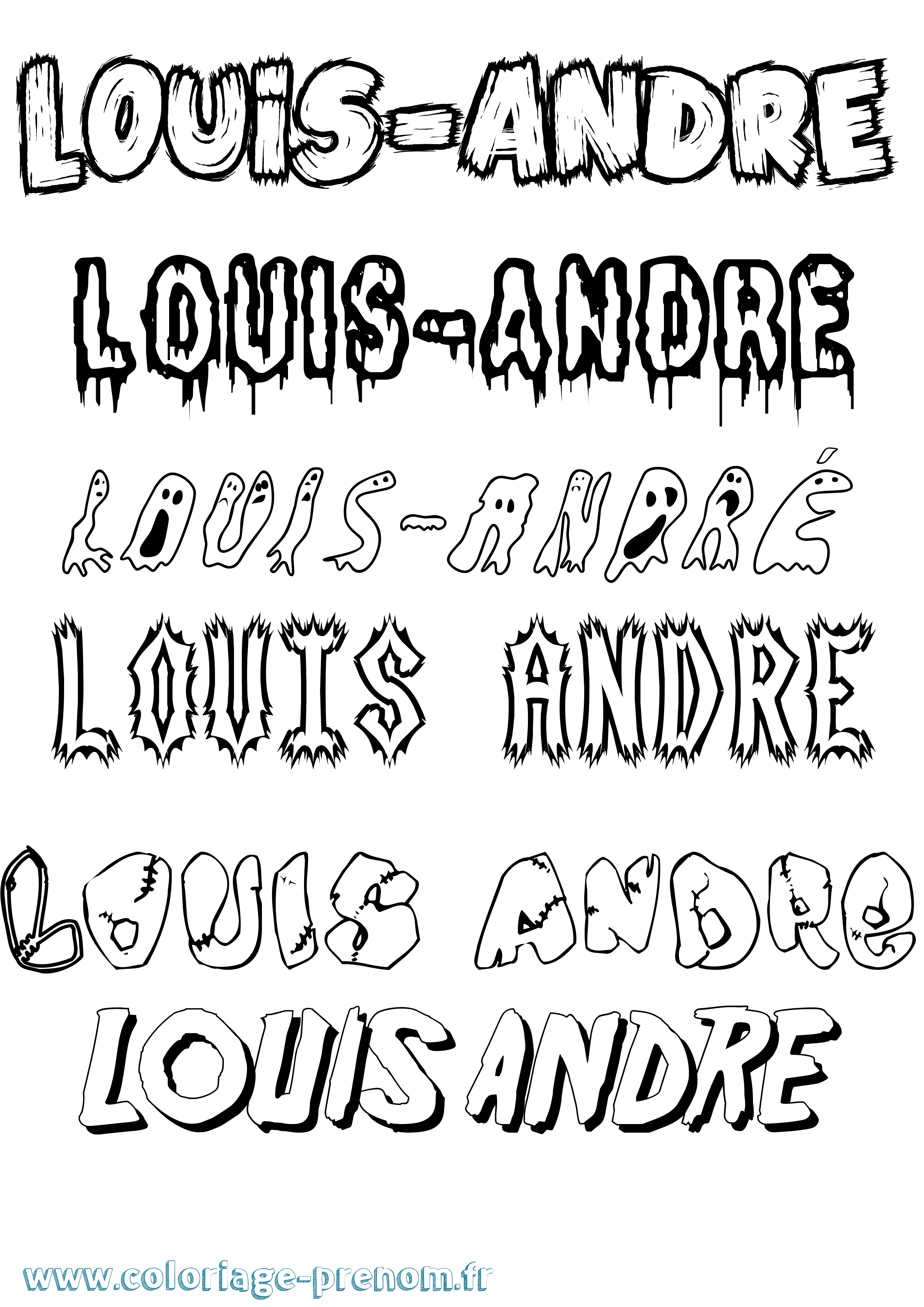 Coloriage Louis-André Frisson Coloriage prénom Louis-André Frisson