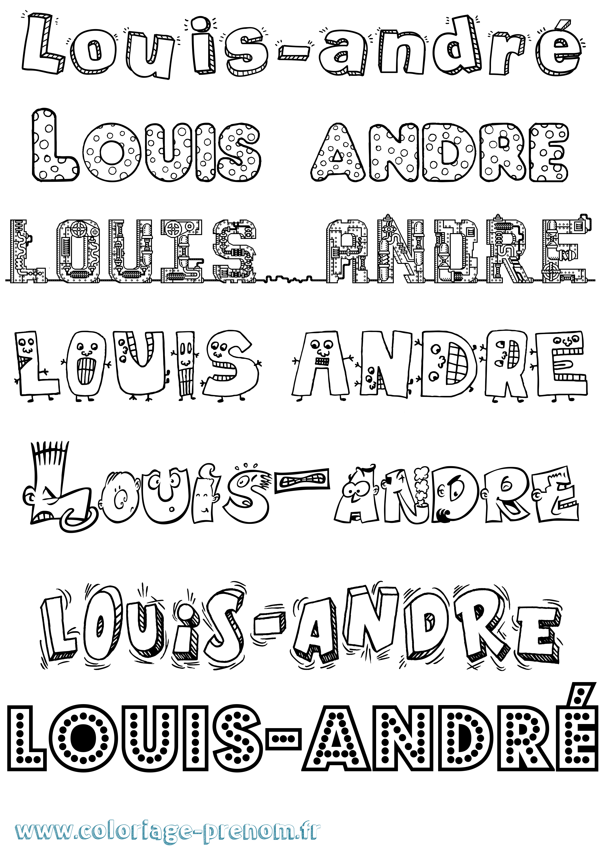 Coloriage Louis-André Fun Coloriage prénom Louis-André Fun
