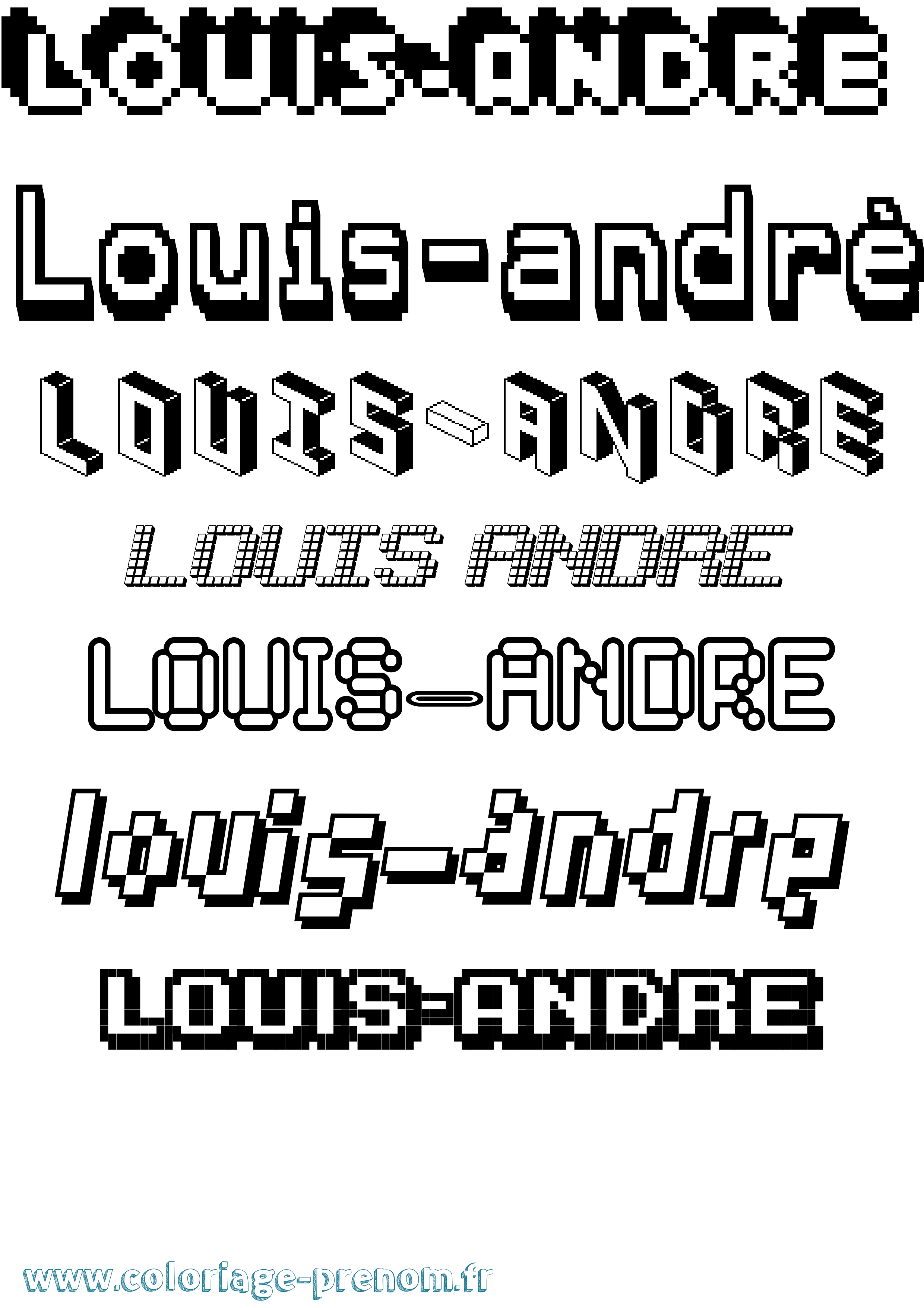 Coloriage Louis-André Pixel Coloriage prénom Louis-André Pixel