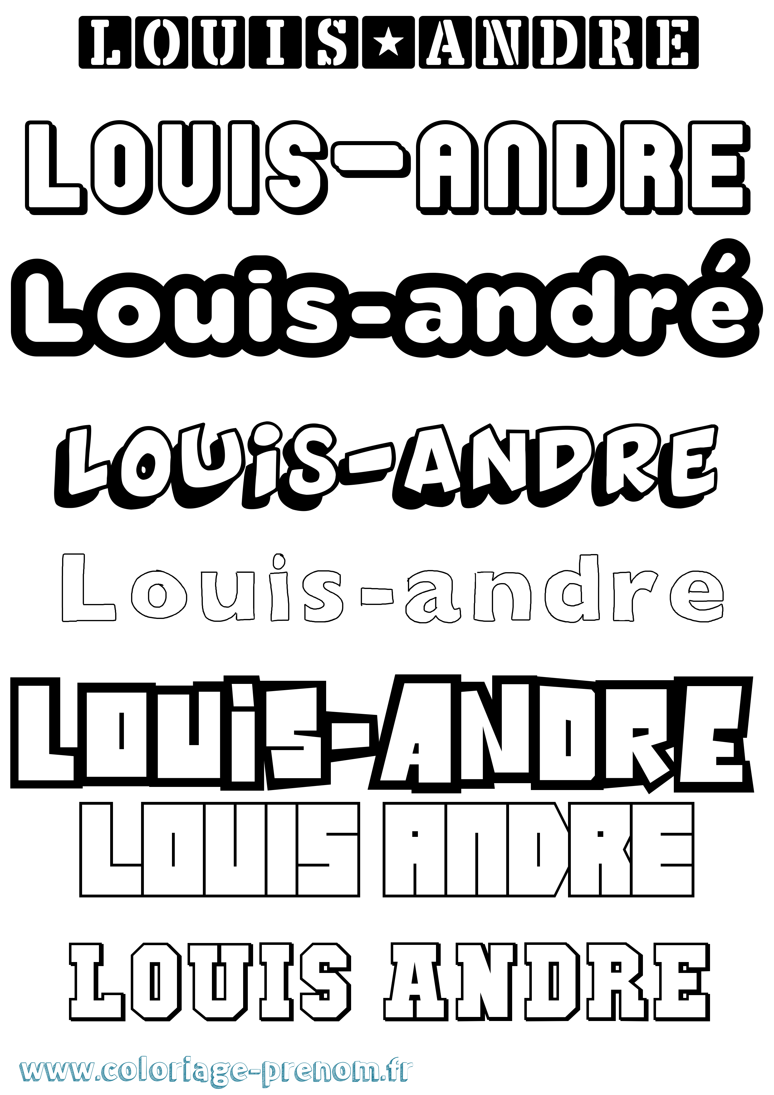 Coloriage Louis-André Simple Coloriage prénom Louis-André Simple