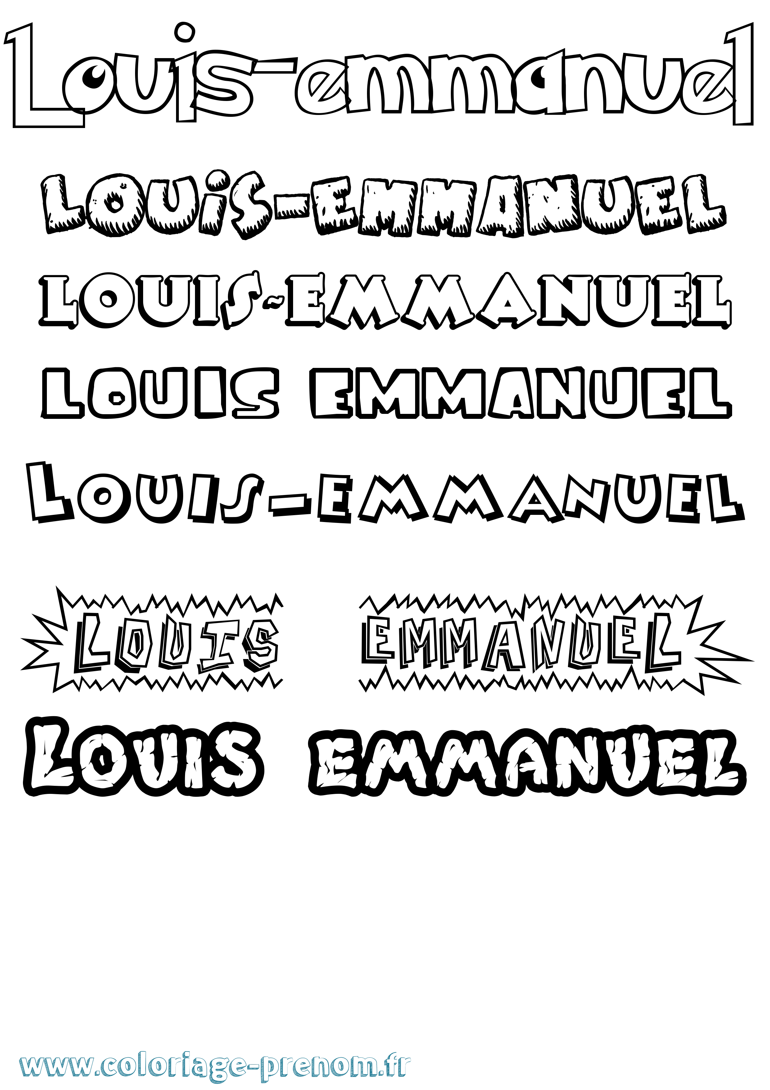 Coloriage Louis-Emmanuel Dessin Animé Coloriage prénom Louis-Emmanuel Dessin Animé
