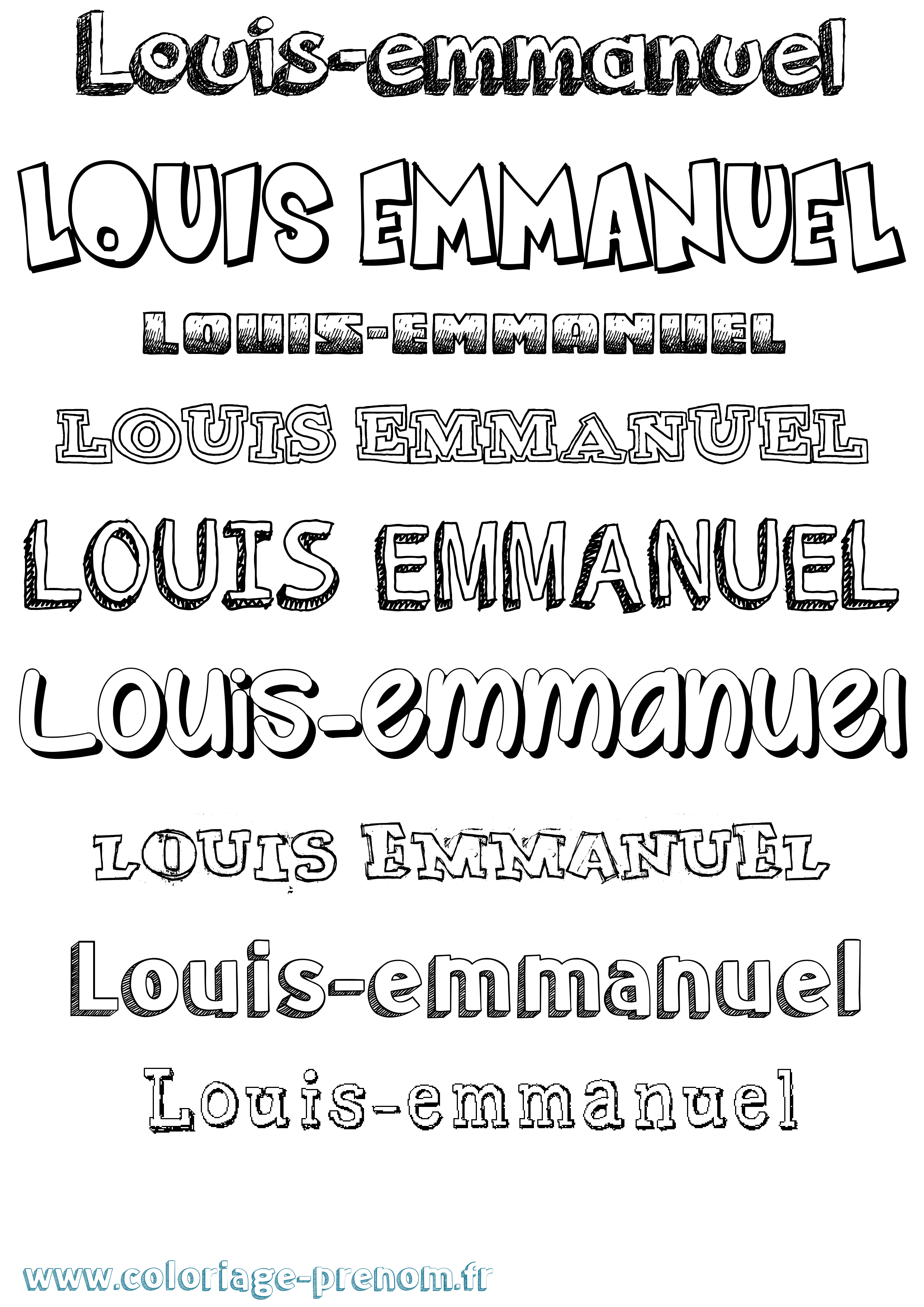 Coloriage Louis-Emmanuel Dessiné Coloriage prénom Louis-Emmanuel Dessiné